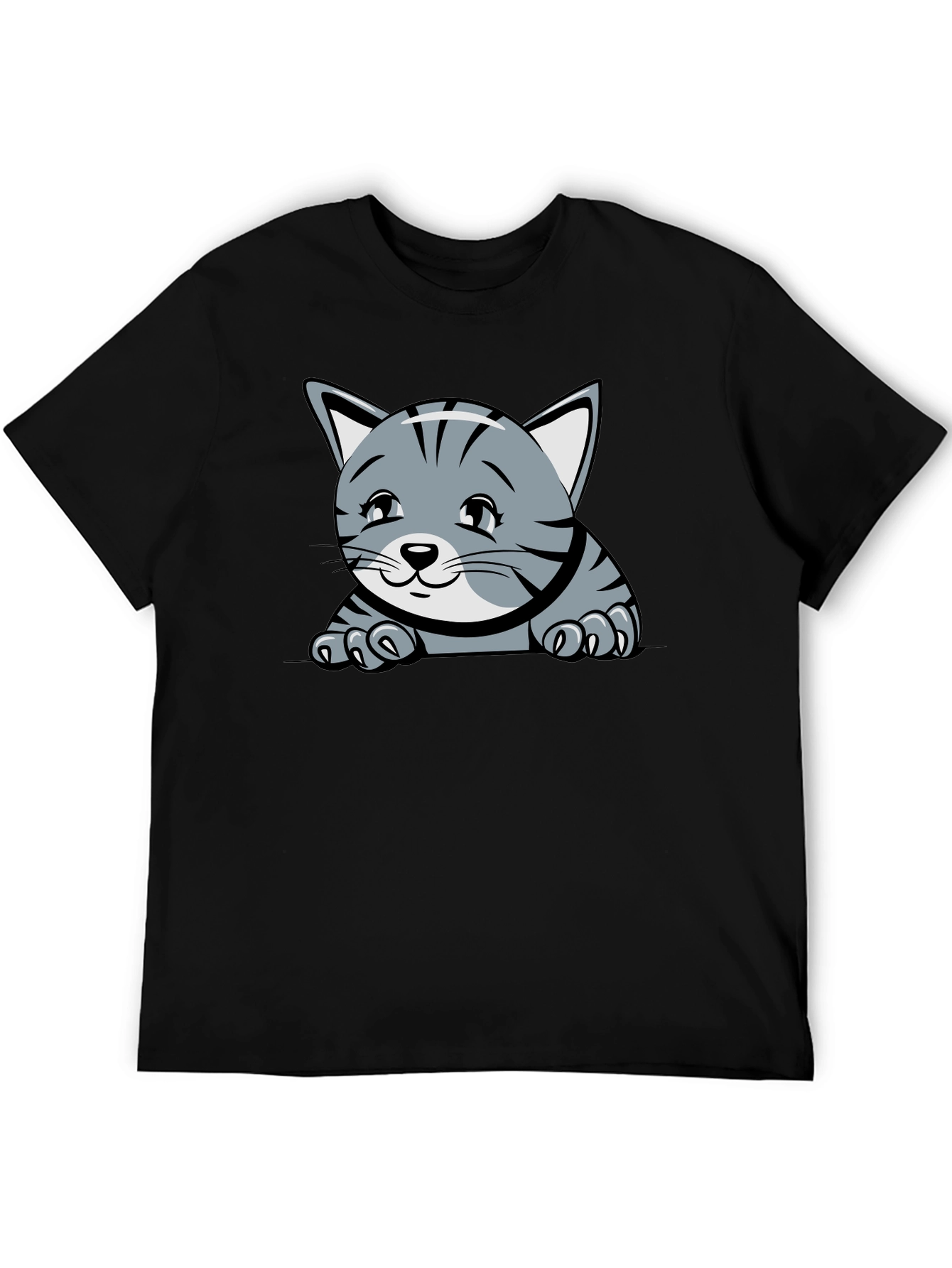Black Cute Kitten Graphic T-Shirt view 5