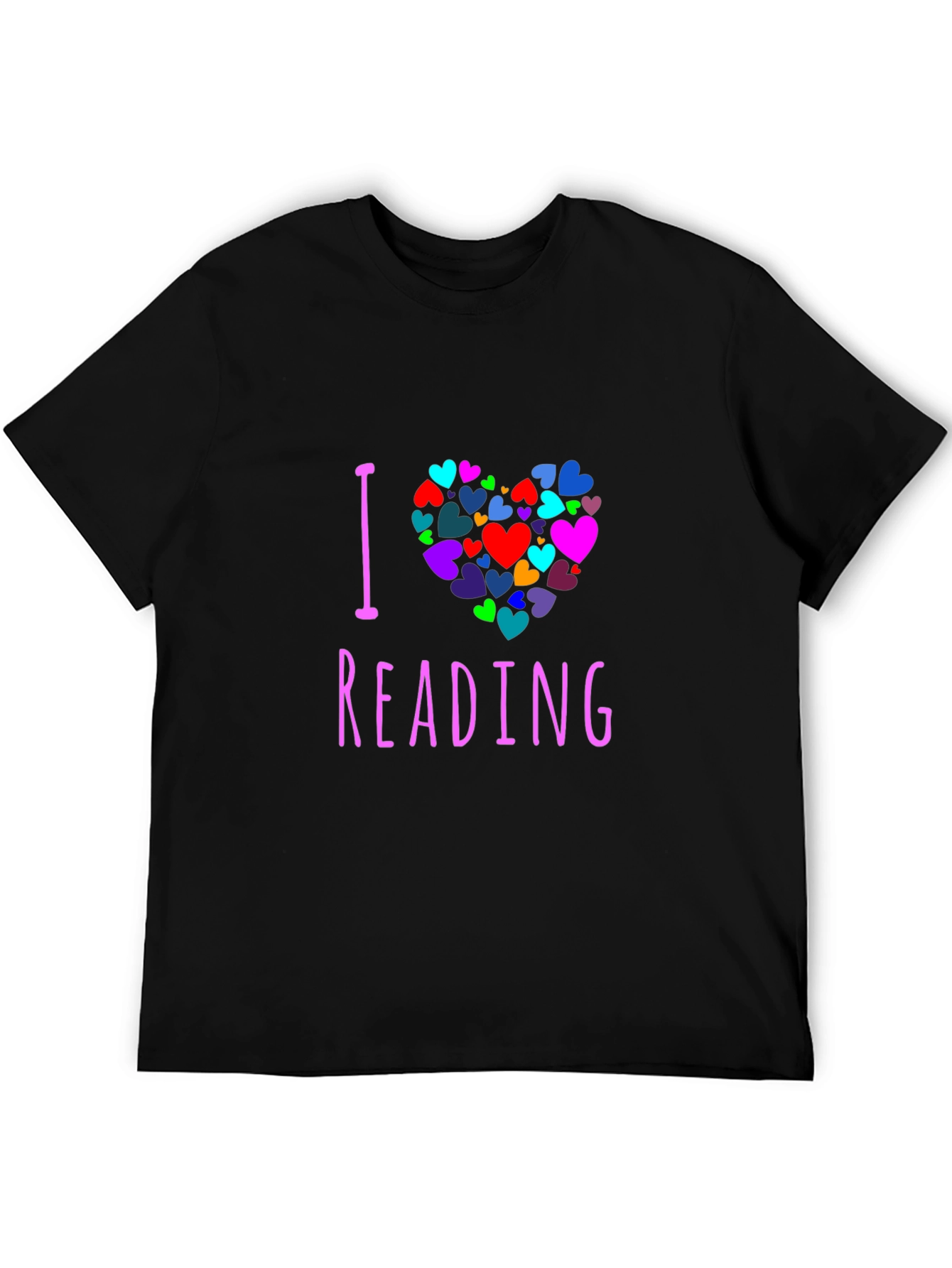 Black I Love Reading Heart Graphic Tee - Unisex view 5