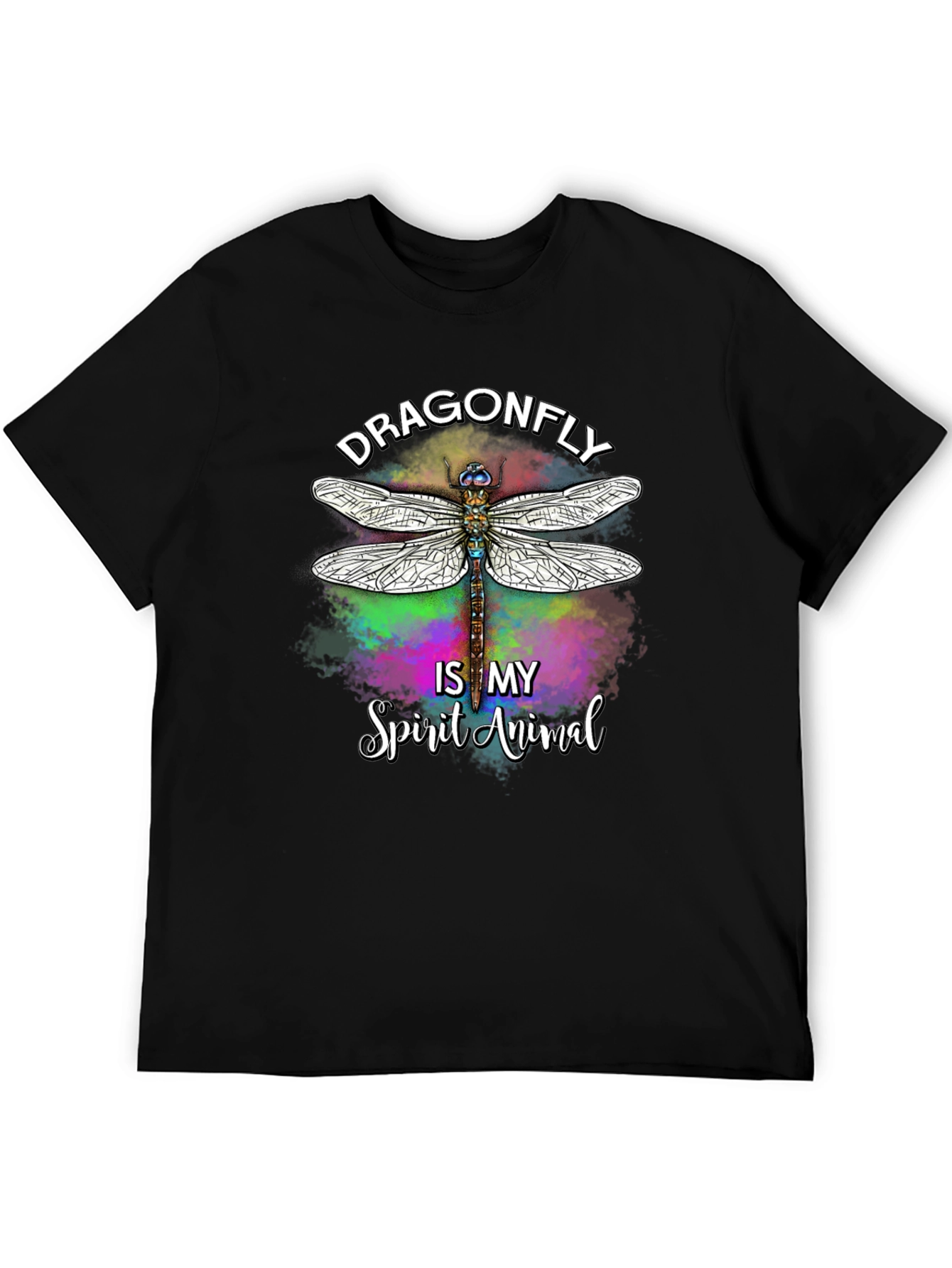 Black Dragonfly Spirit Animal Graphic T-Shirt view 5