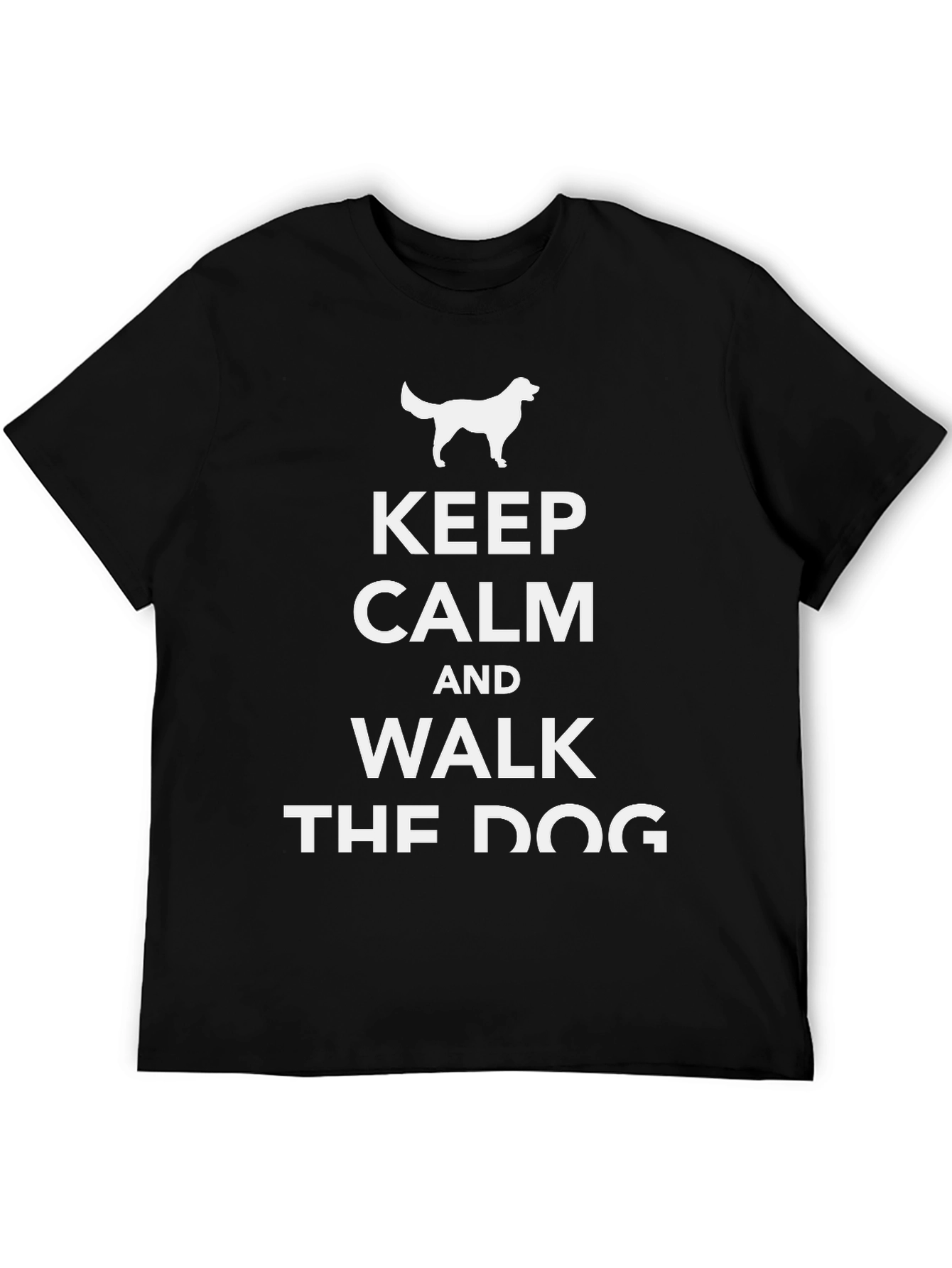 Black Keep Calm Walk the Dog Graphic Tee view 5