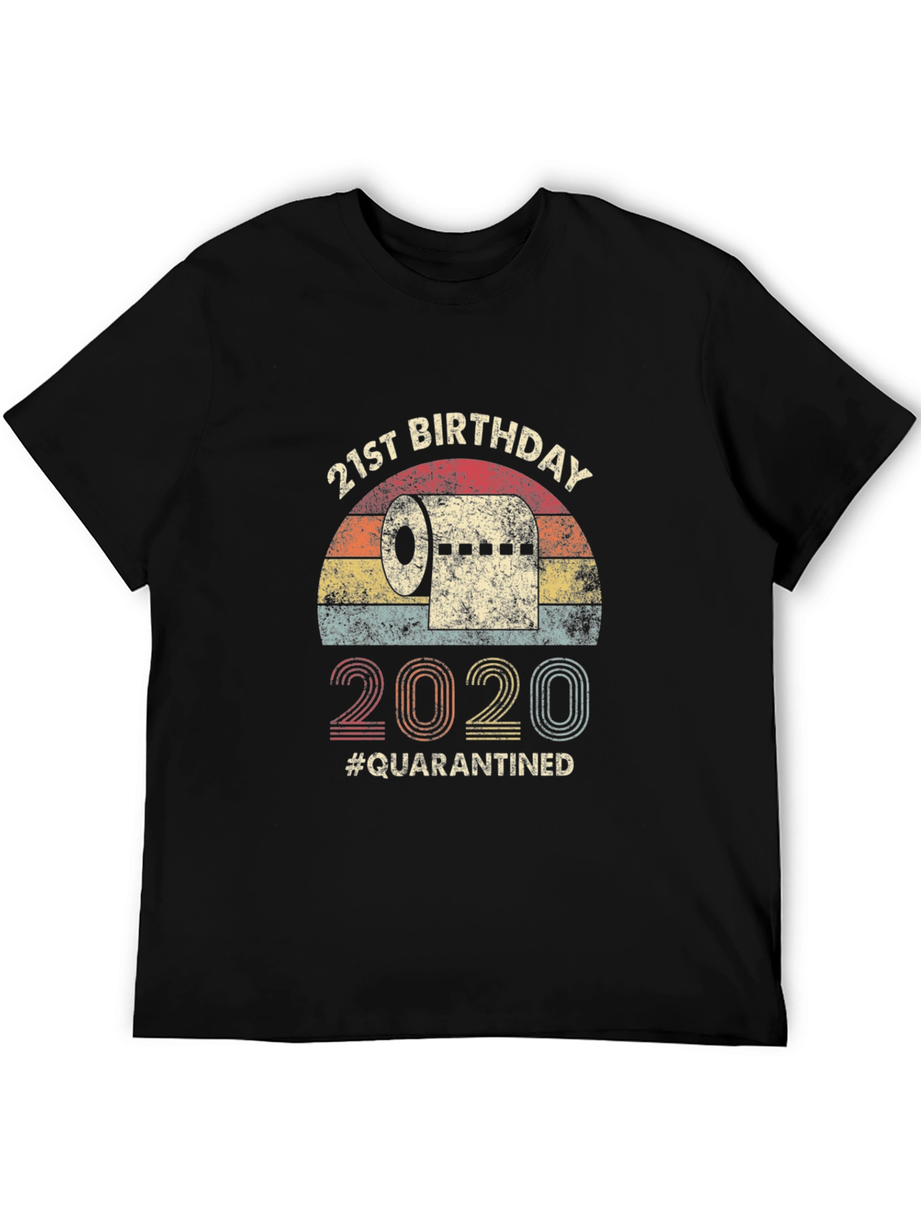 Black 21st Birthday Quarantined T-Shirt view 5