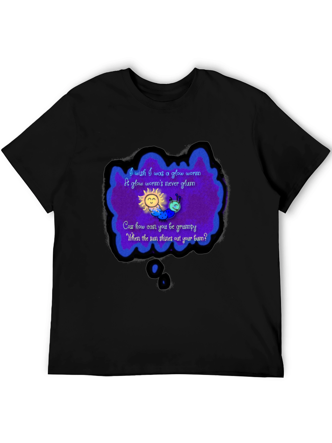 Black Glow Worm Tee - Shine Your Bum! view 5