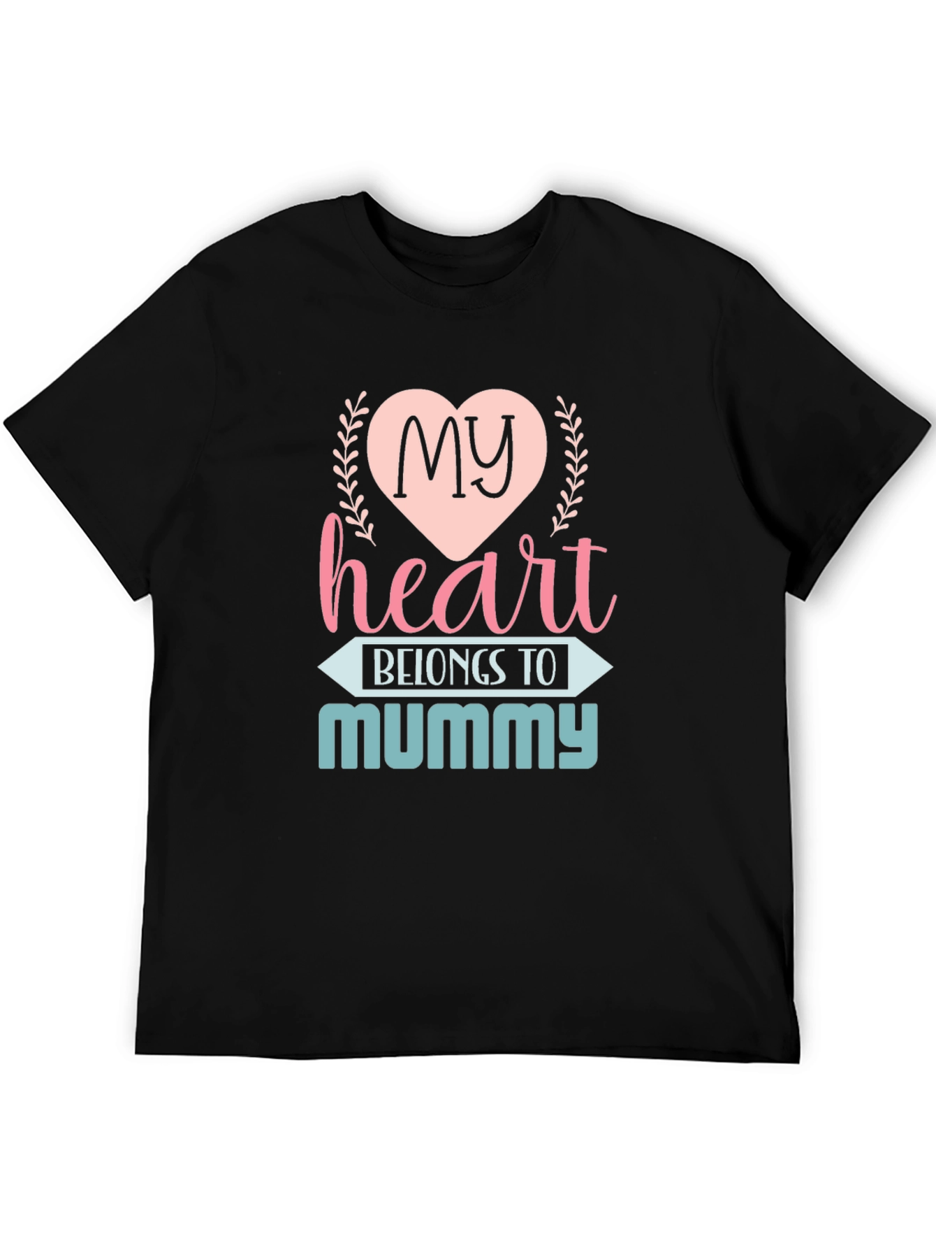 Black My Heart Belongs to Mummy T-Shirt view 5