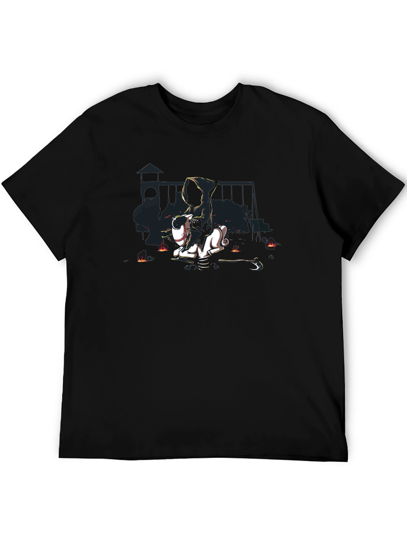 Black Grim Reaper Playground T-Shirt view 5