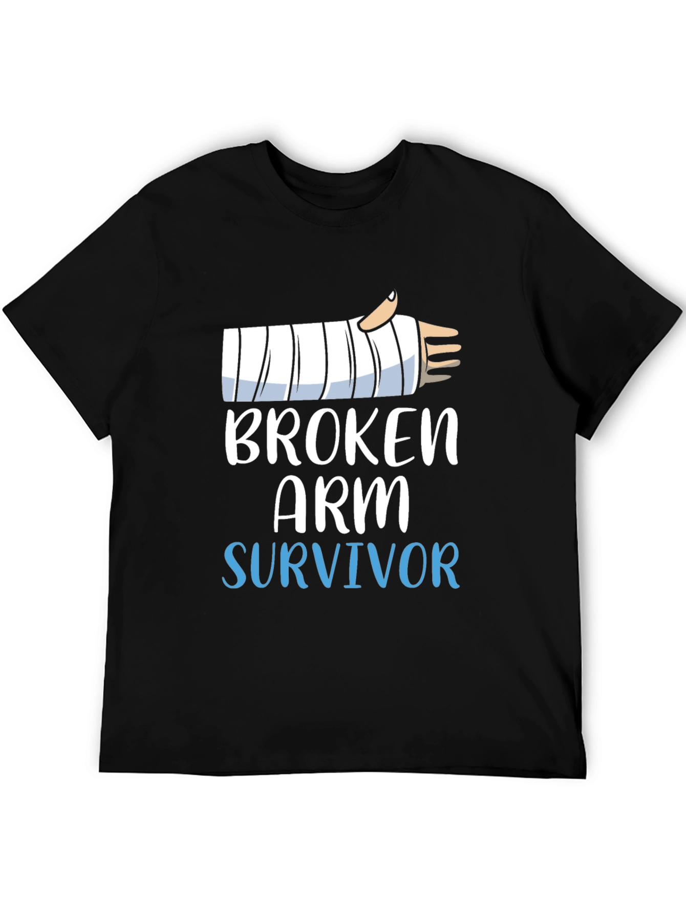 Black Broken Arm Survivor T-Shirt - Funny Get Well Soon Gift view 5
