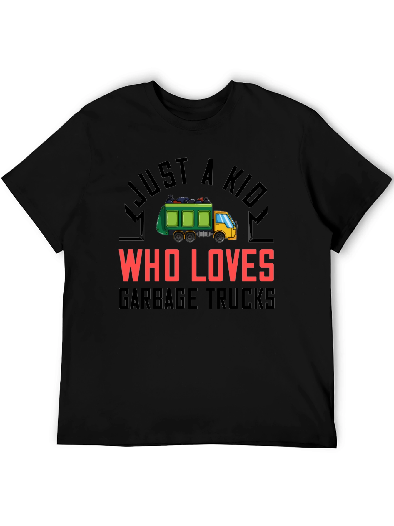 Black Garbage Truck Lover T-Shirt view 5