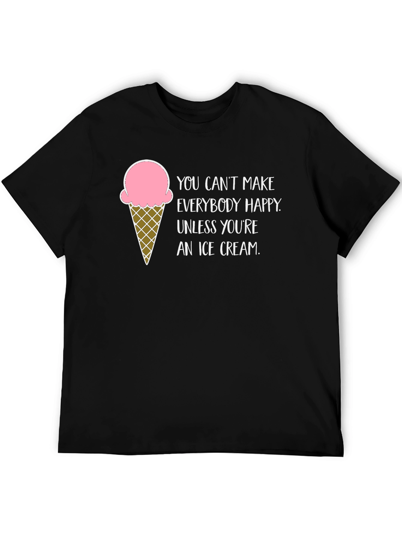 Black Ice Cream Happiness T-Shirt - Funny Graphic Tee view 5
