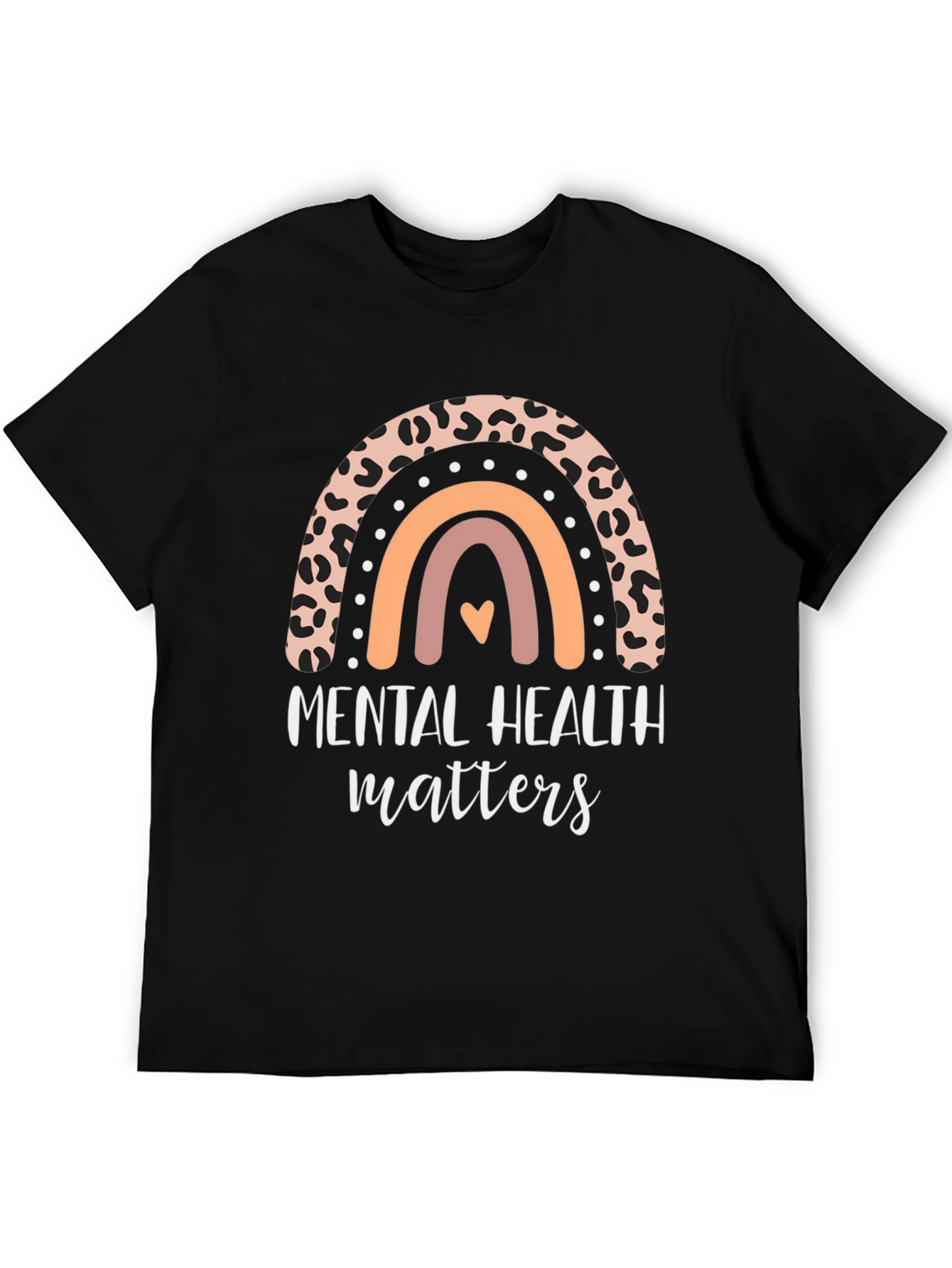 Black Mental Health Matters Rainbow Graphic T-Shirt view 5