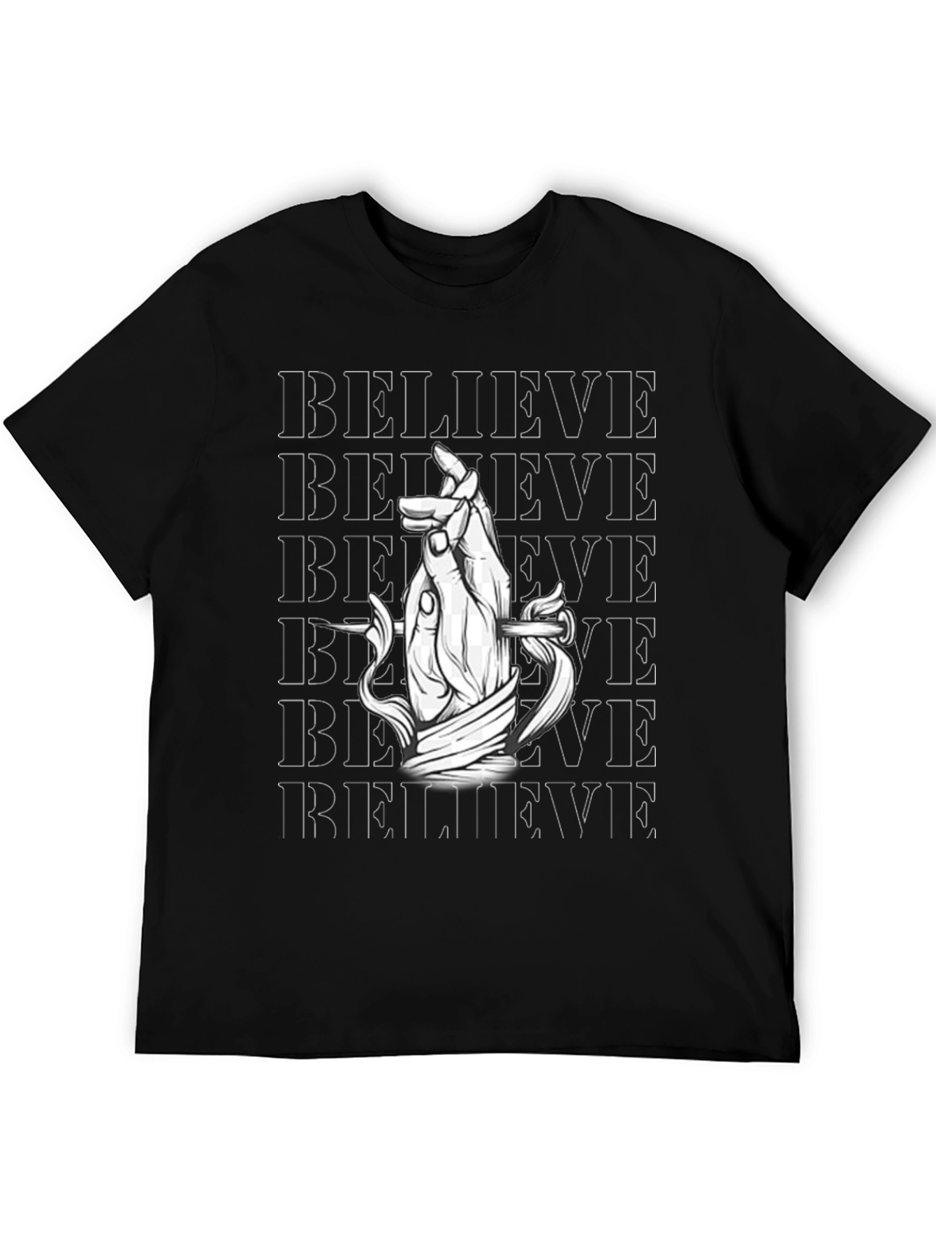 Black Believe Graphic Print Black T-Shirt view 5