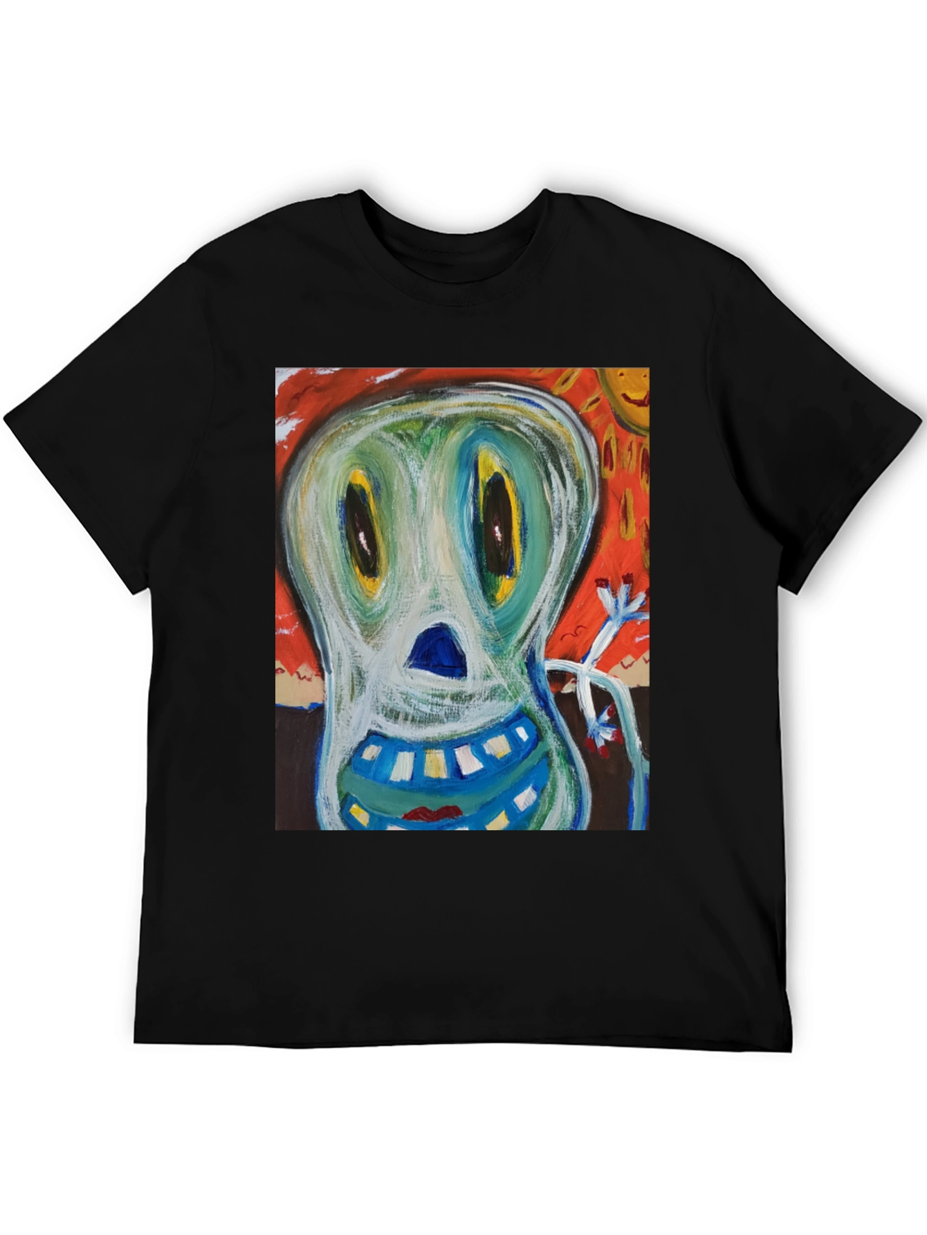 Black Abstract Art Graphic Tee - Quirky Style view 5