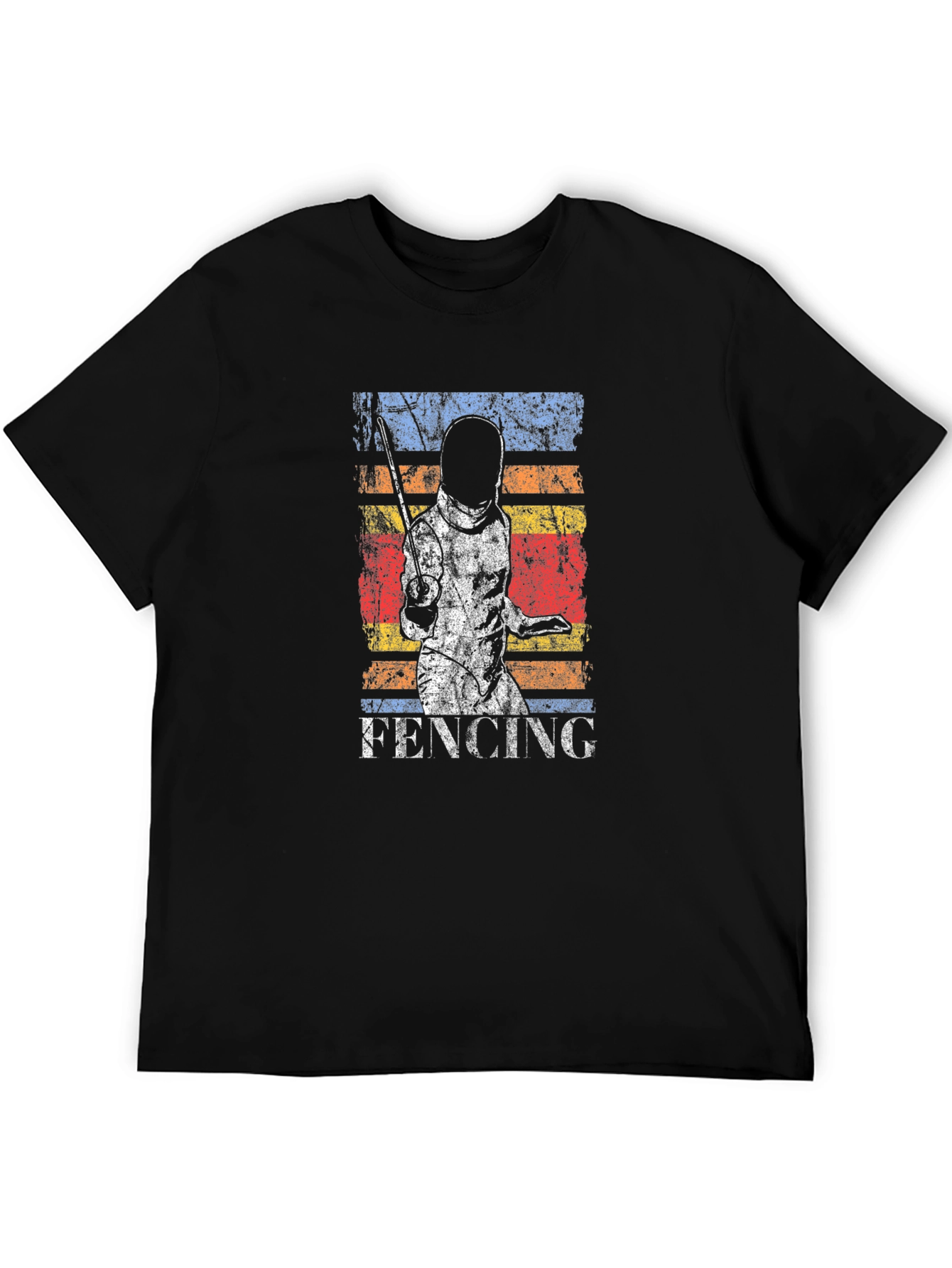 Black Fencing Graphic Print T-Shirt view 5