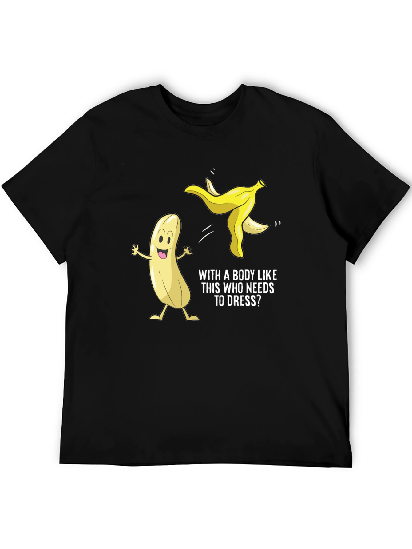 Black Funny Banana T-Shirt: With a Body Like This view 5