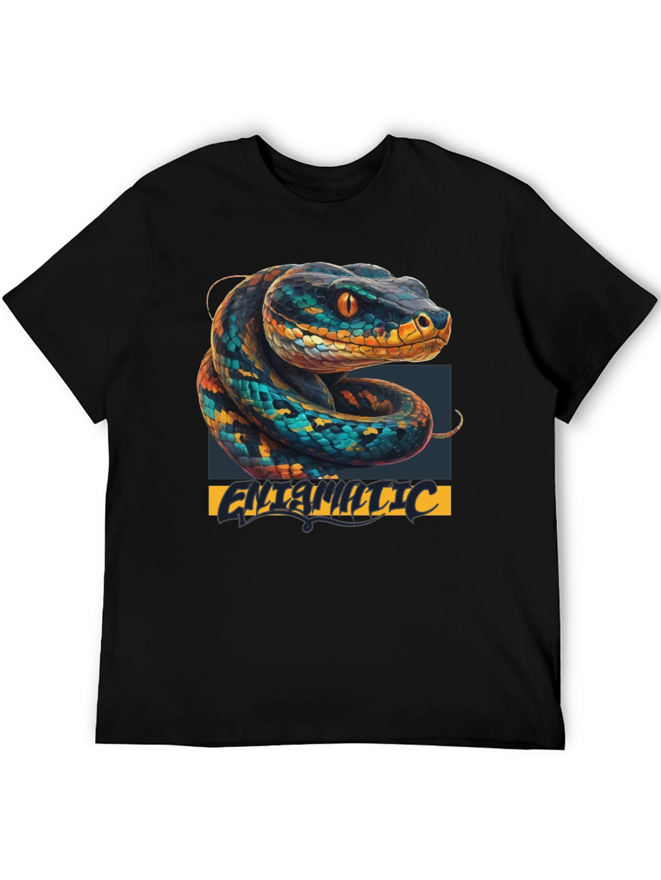 Black Snake Graphic T-Shirt - Cool Animal Print Tee view 5