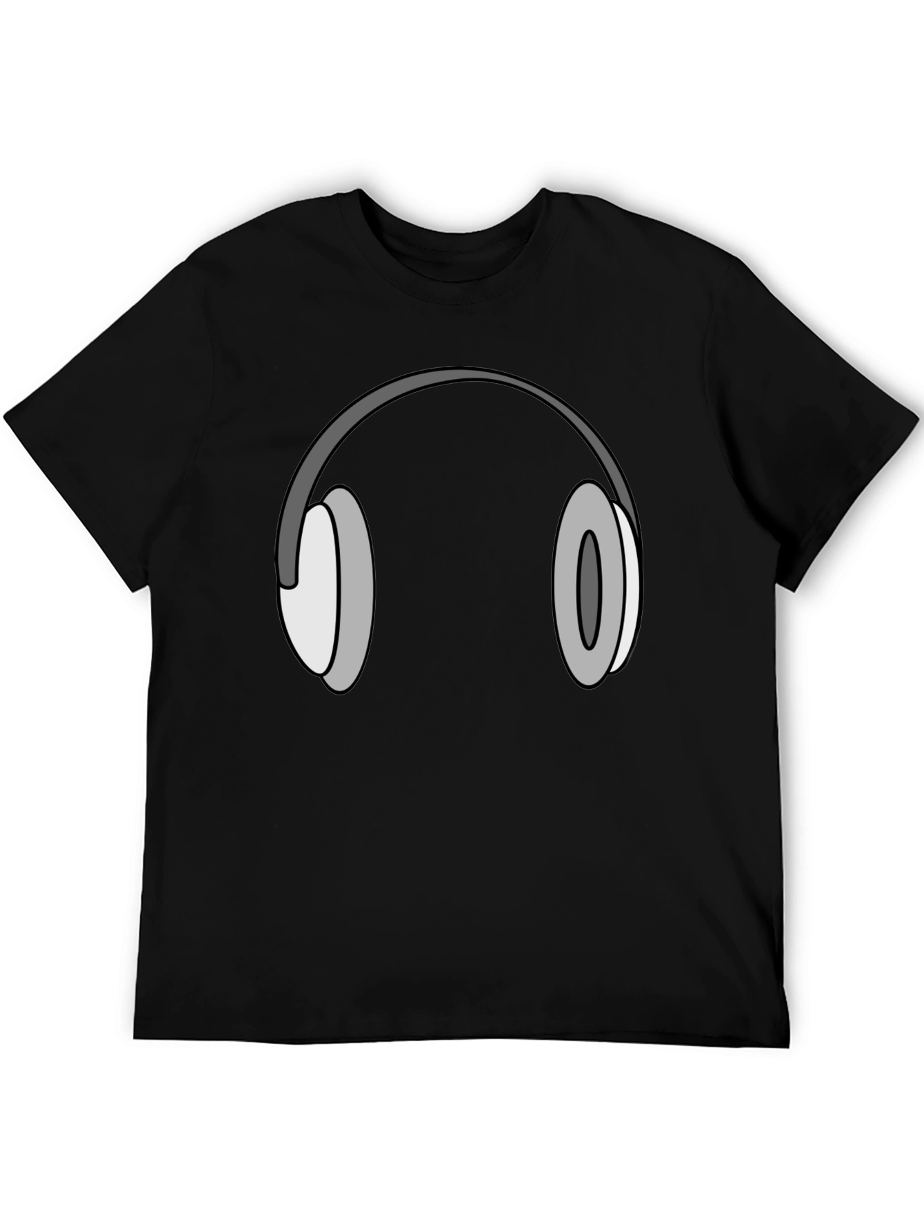 Black Headphone Graphic Tee - Cool Black T-Shirt view 5