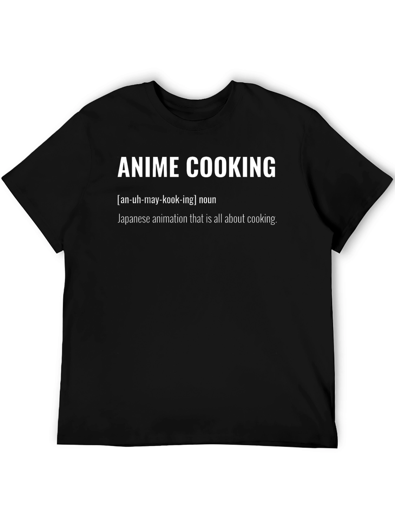 Black Anime Cooking Definition T-Shirt - Japanese Animation Tee view 5