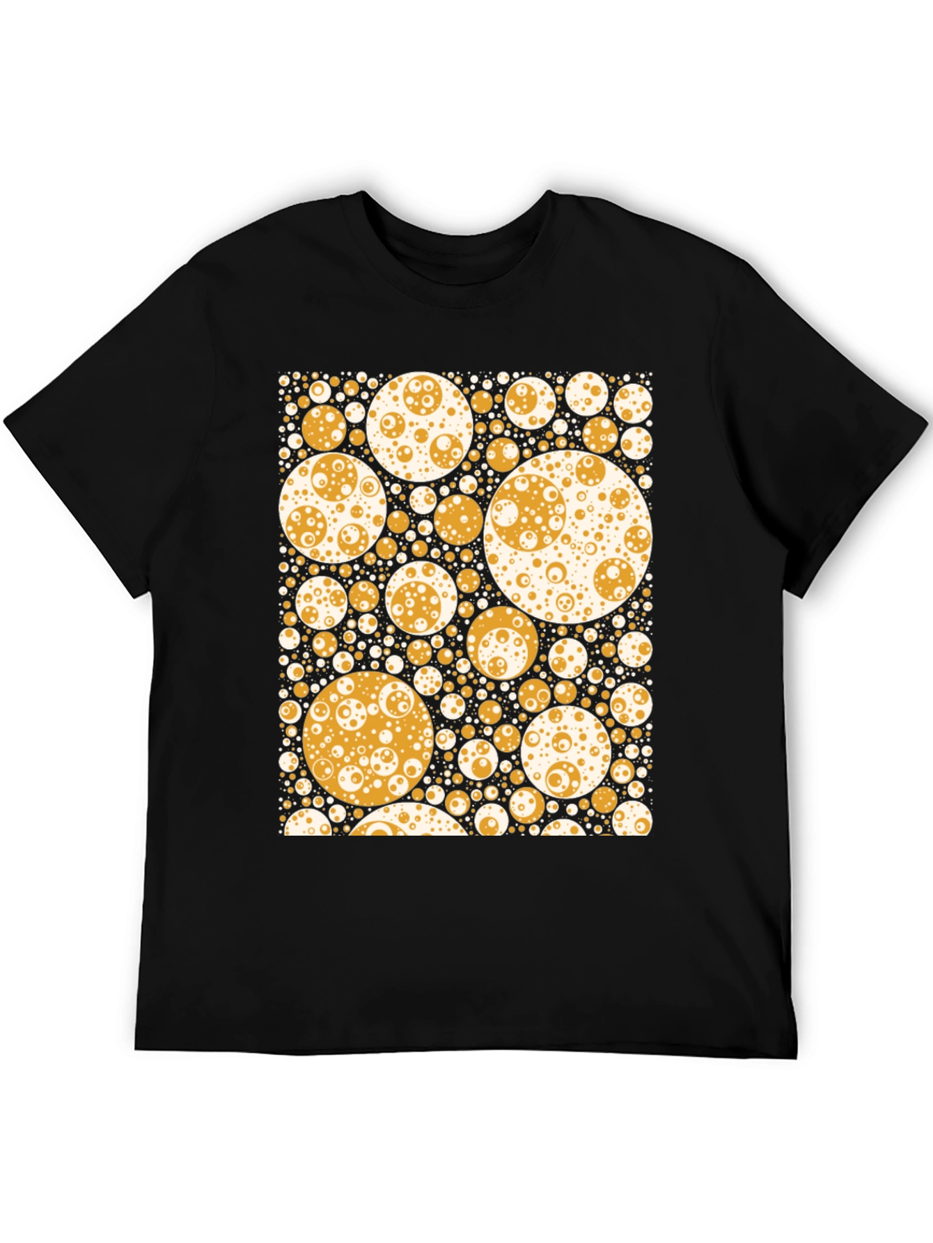 Black Geometric Bubble Print T-Shirt - Black view 5