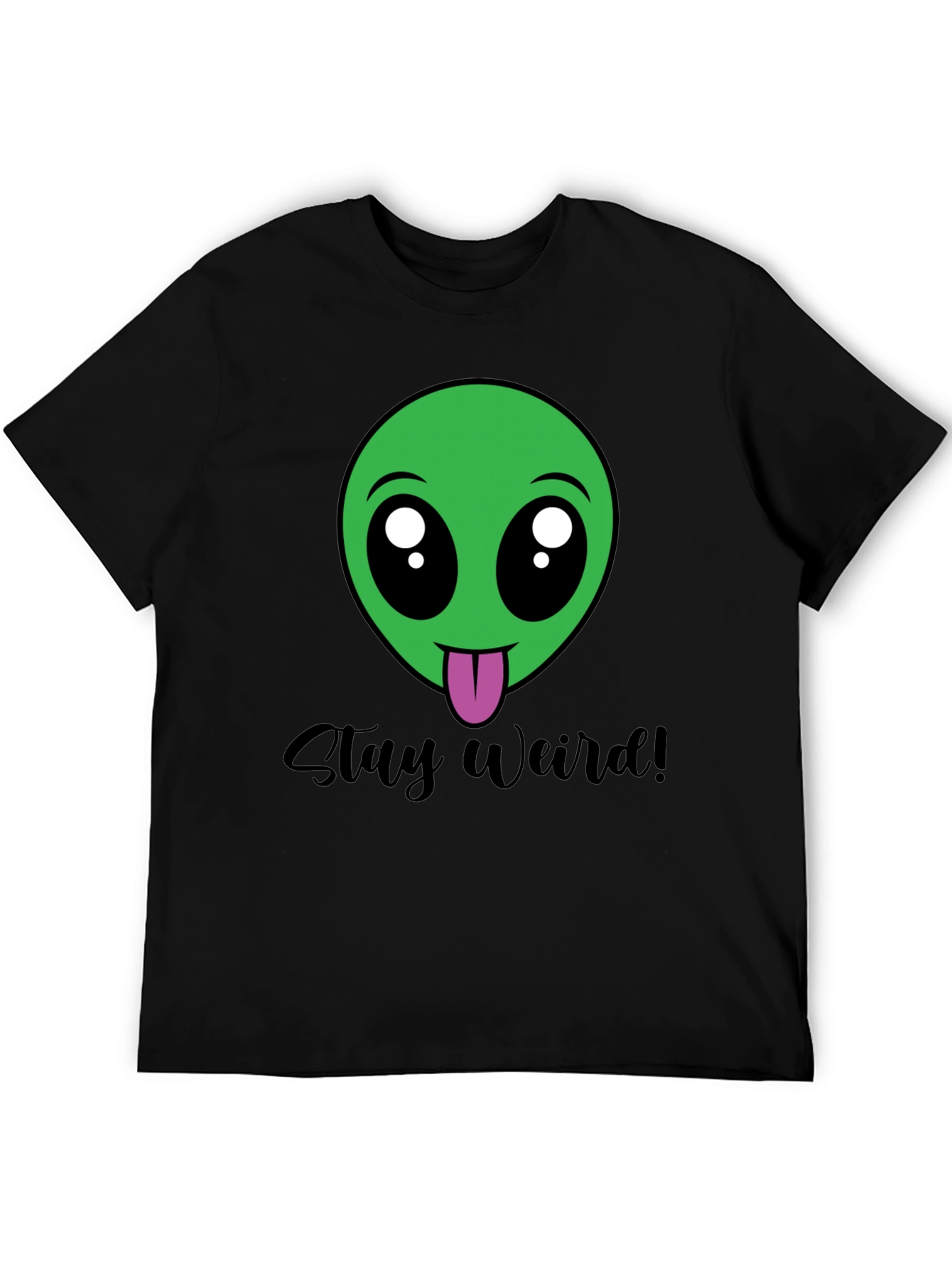 Black Stay Weird Alien Tee - Black view 5