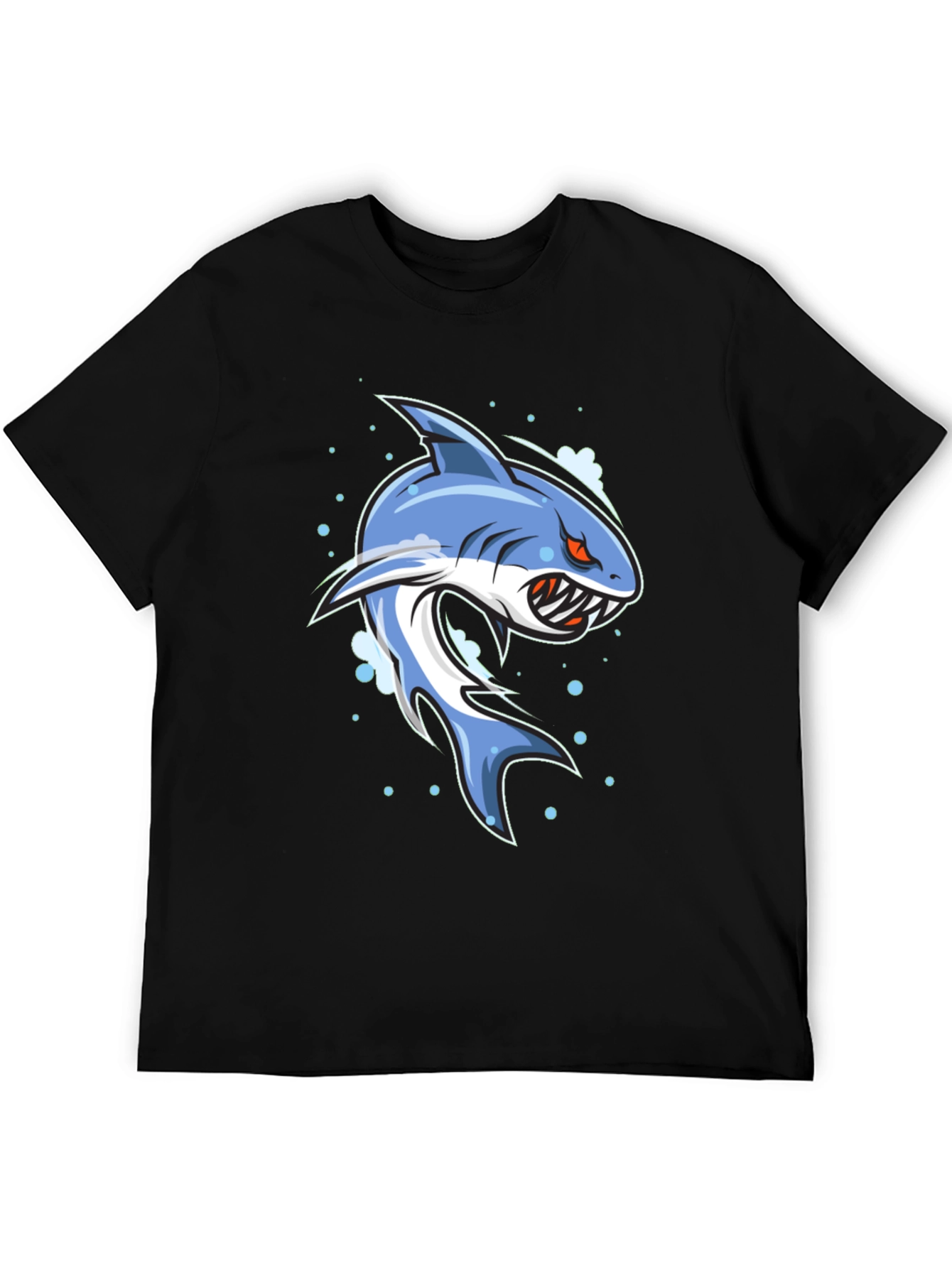 Black Shark Graphic Print Black T-Shirt for Men view 5