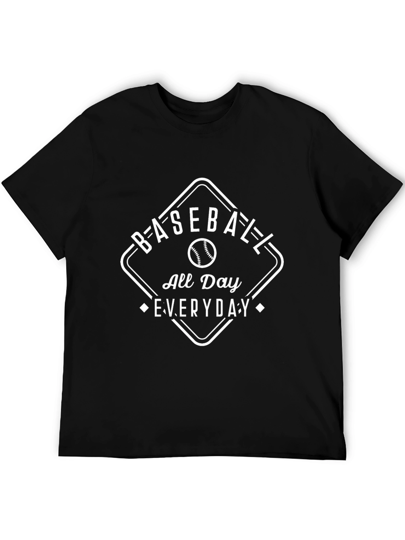Black Baseball All Day Everyday Graphic T-Shirt view 5
