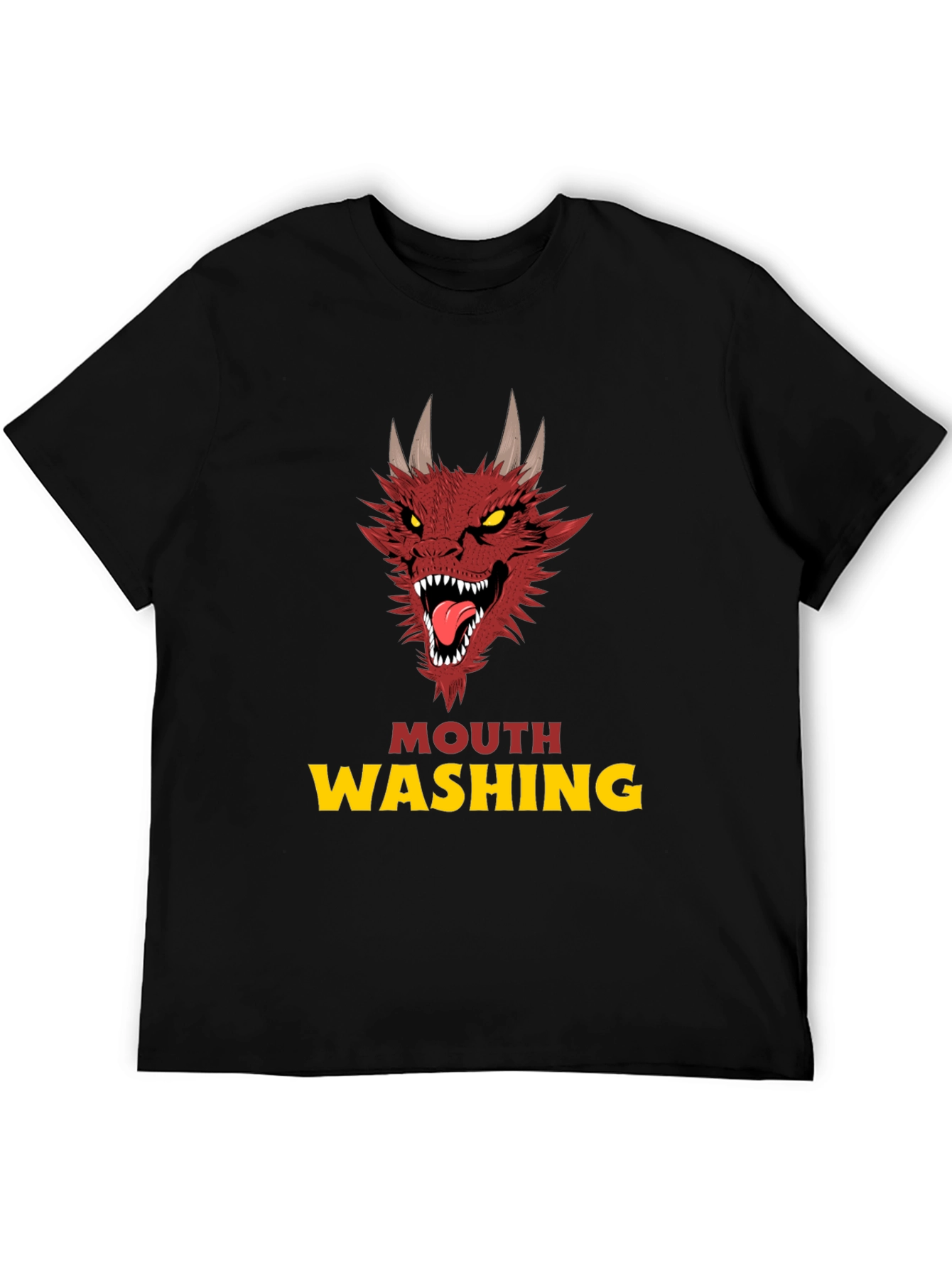 Black Mouth Washing Dragon Graphic T-Shirt - Black view 5