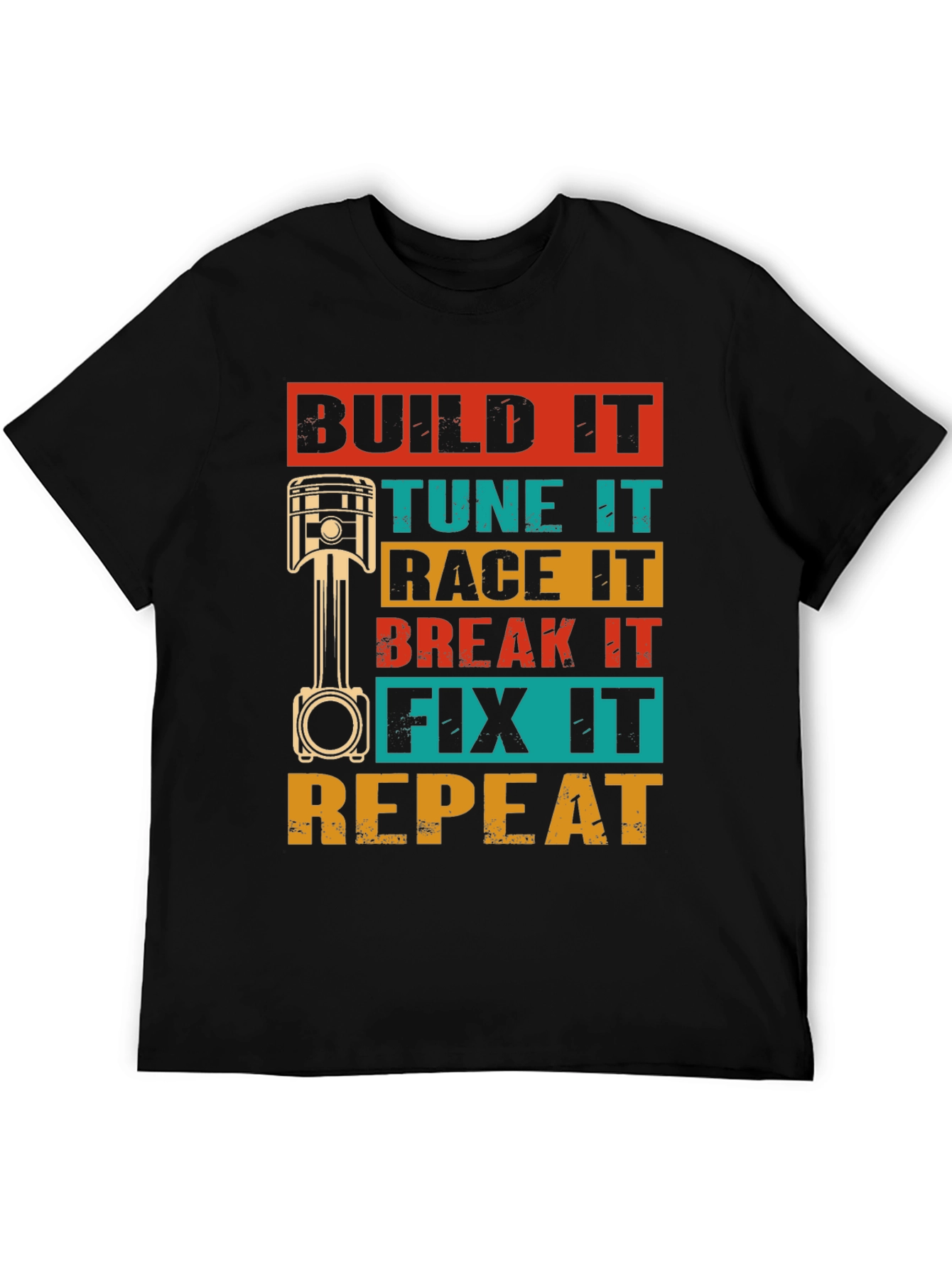Black Build It, Tune It, Race It T-Shirt view 5
