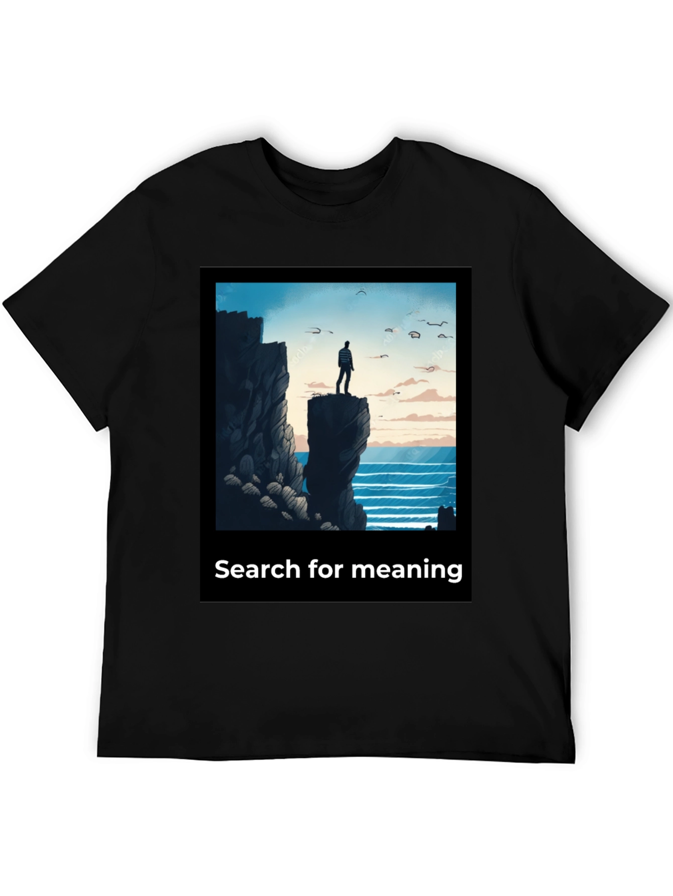 Black Search for Meaning Graphic T-Shirt view 5