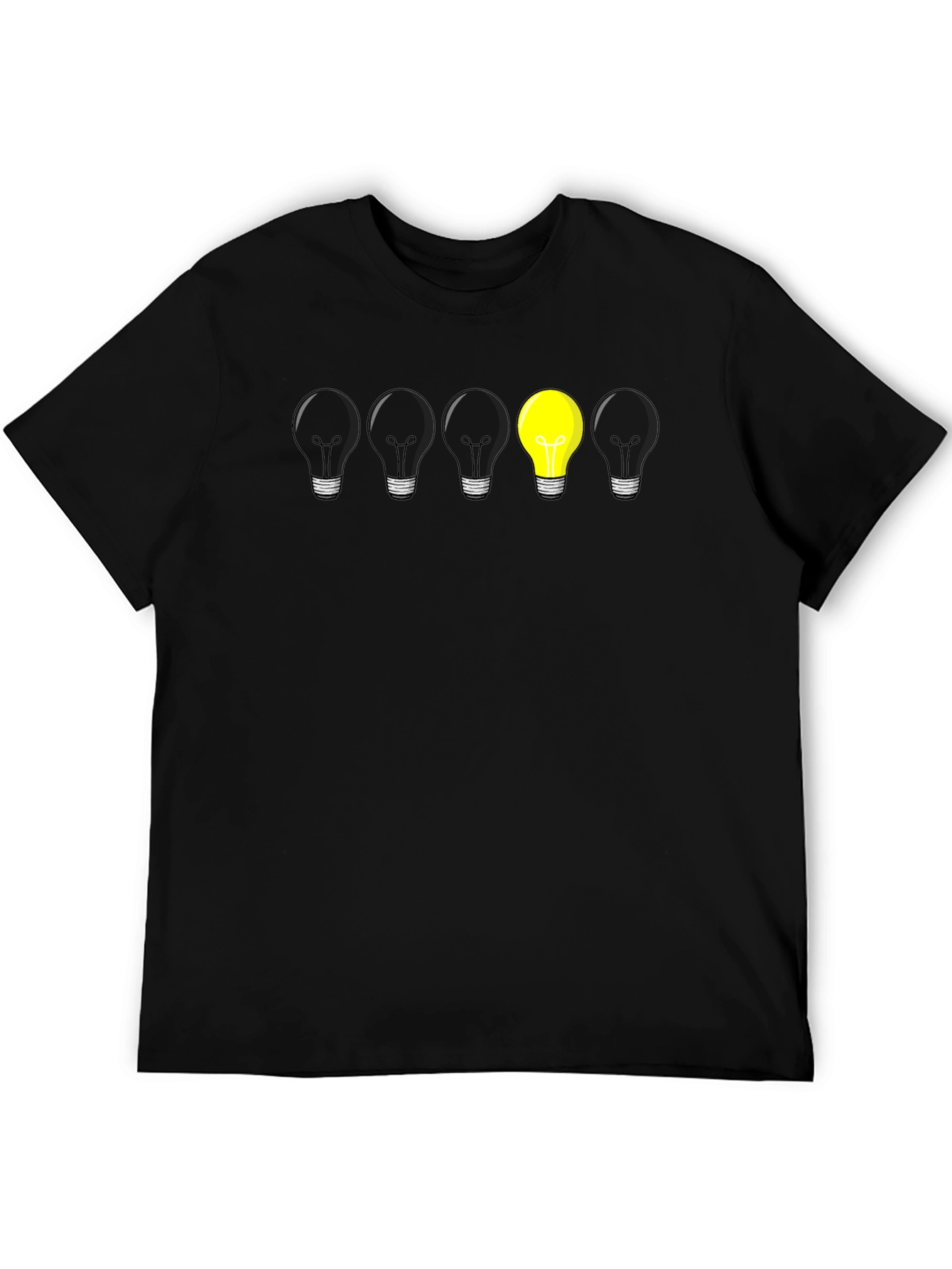 Black Unique Lightbulb Graphic Tee - Be Different! view 5
