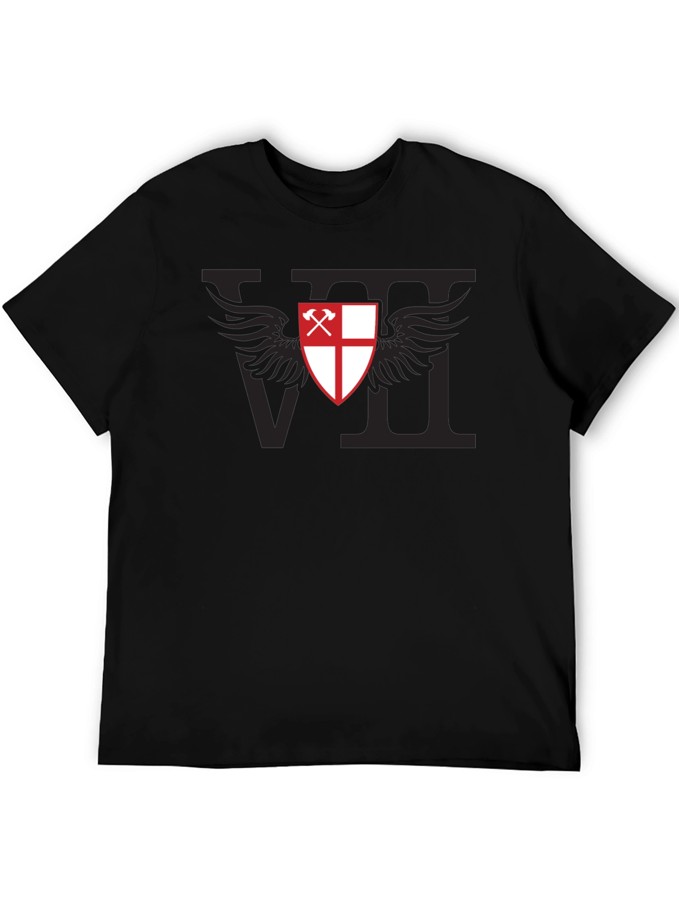 Black Embroidered Shield Graphic Tee view 5