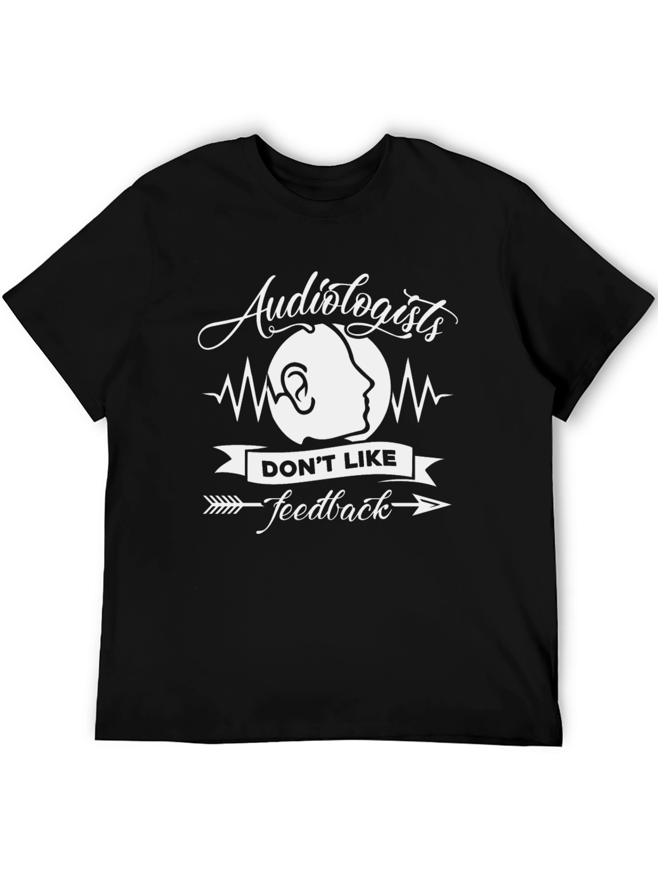 Black Audiologists Feedback T-Shirt - Funny Audiology Tee view 5