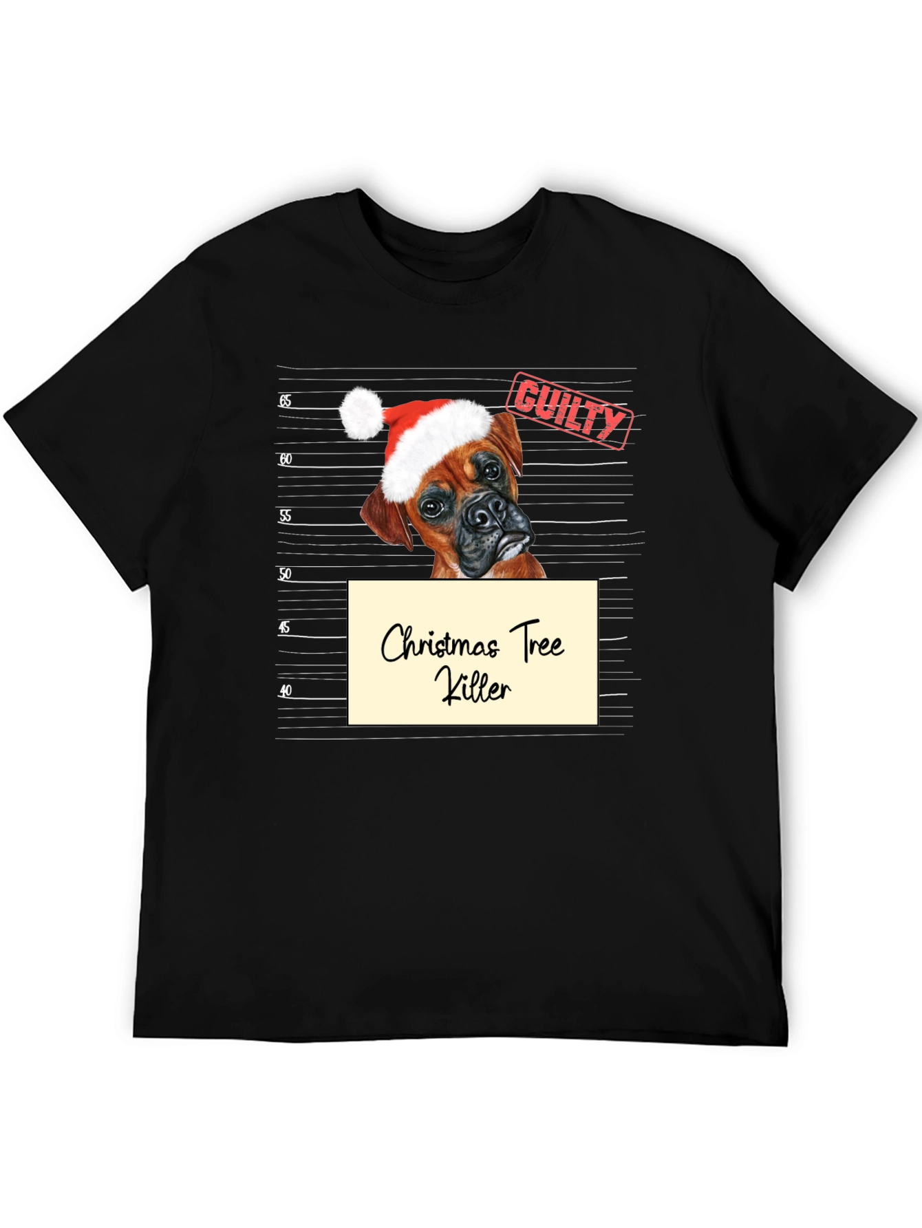 Black Christmas Tree Killer Dog T-Shirt view 5