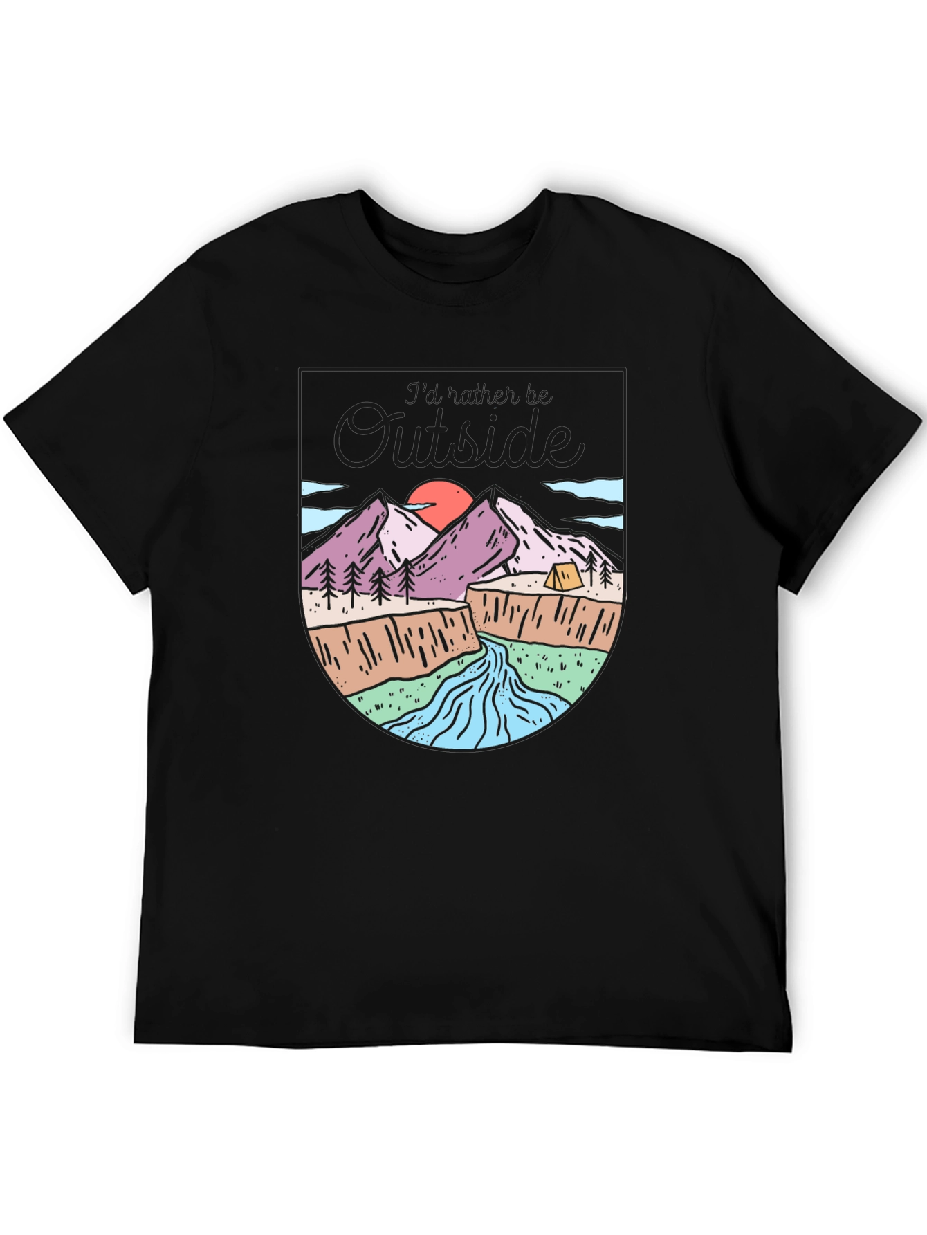 Black Outdoor Adventure Graphic T-Shirt view 5