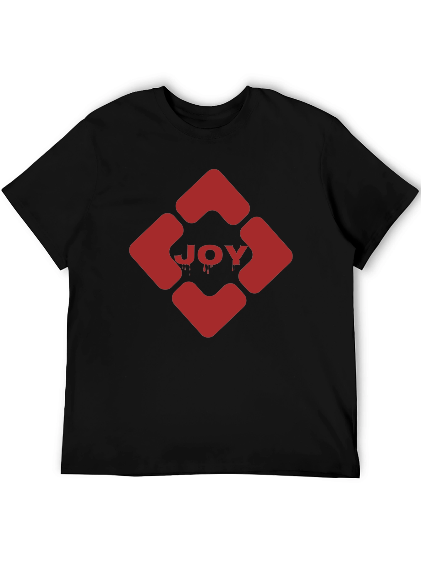 Black JOY Graphic Tee - Edgy Red Design on Black view 5