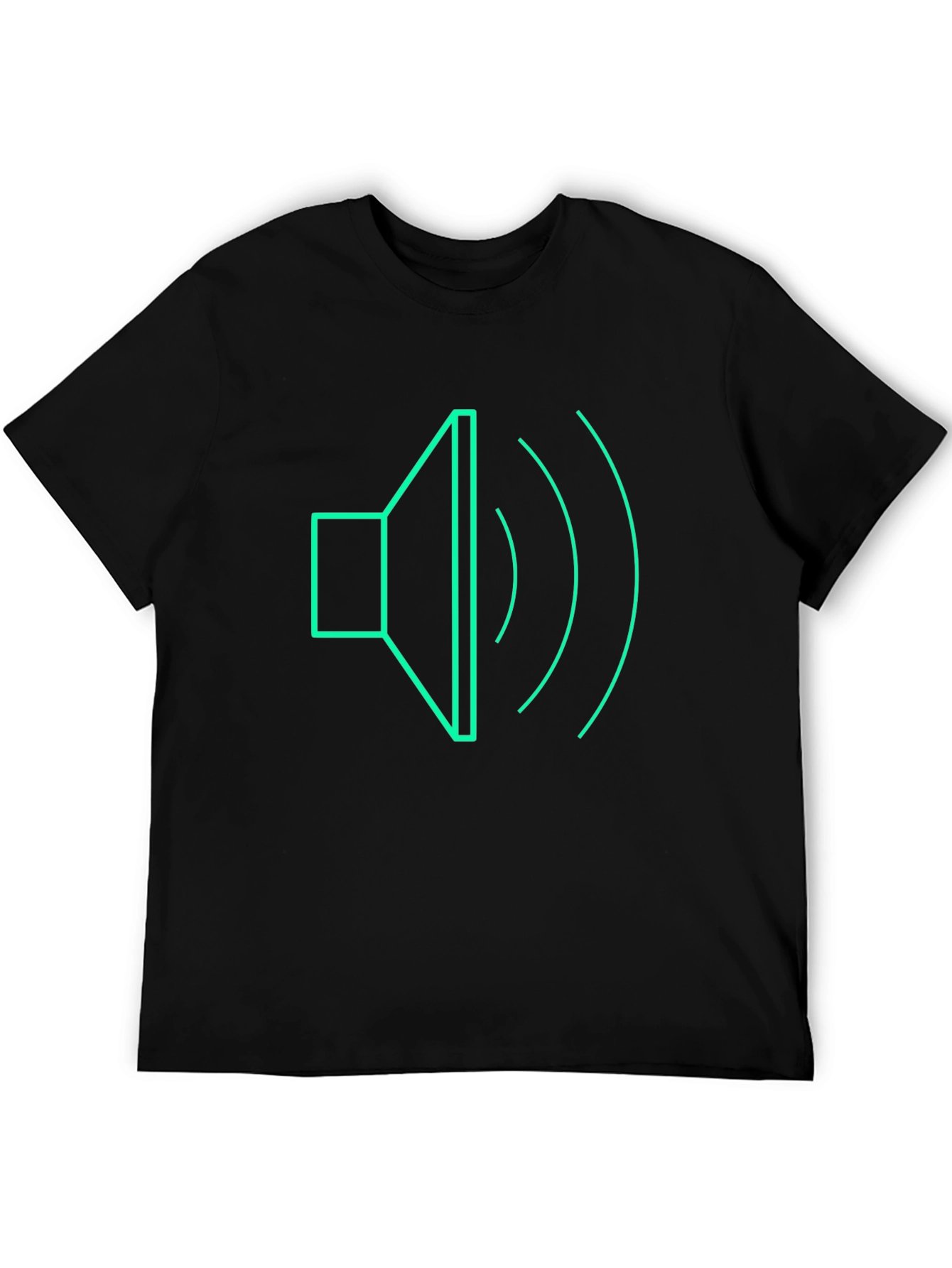 Black Sound Wave Graphic Tee - Modern Black T-Shirt view 5