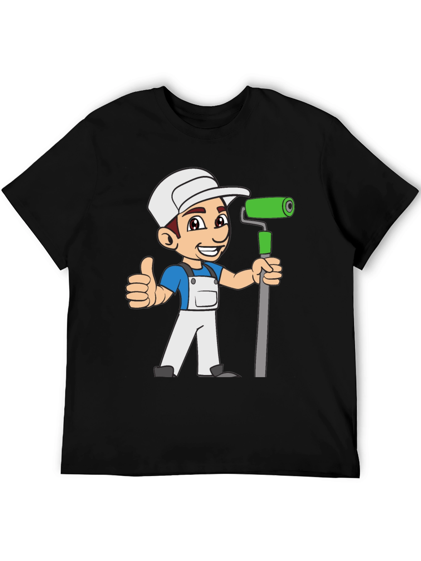 Black Painter Cartoon Graphic T-Shirt view 5