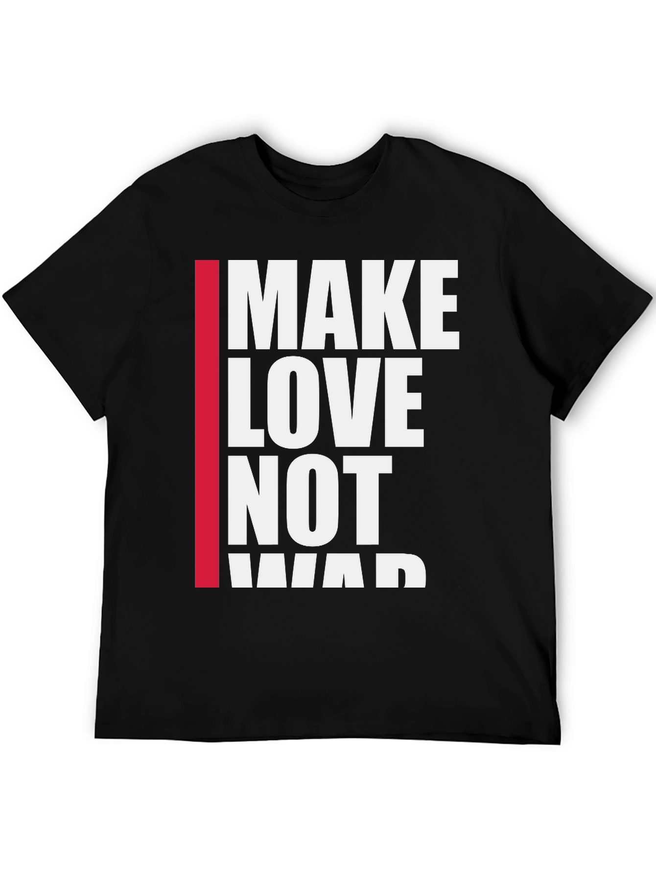Black Make Love Not War Graphic Tee - Black view 5
