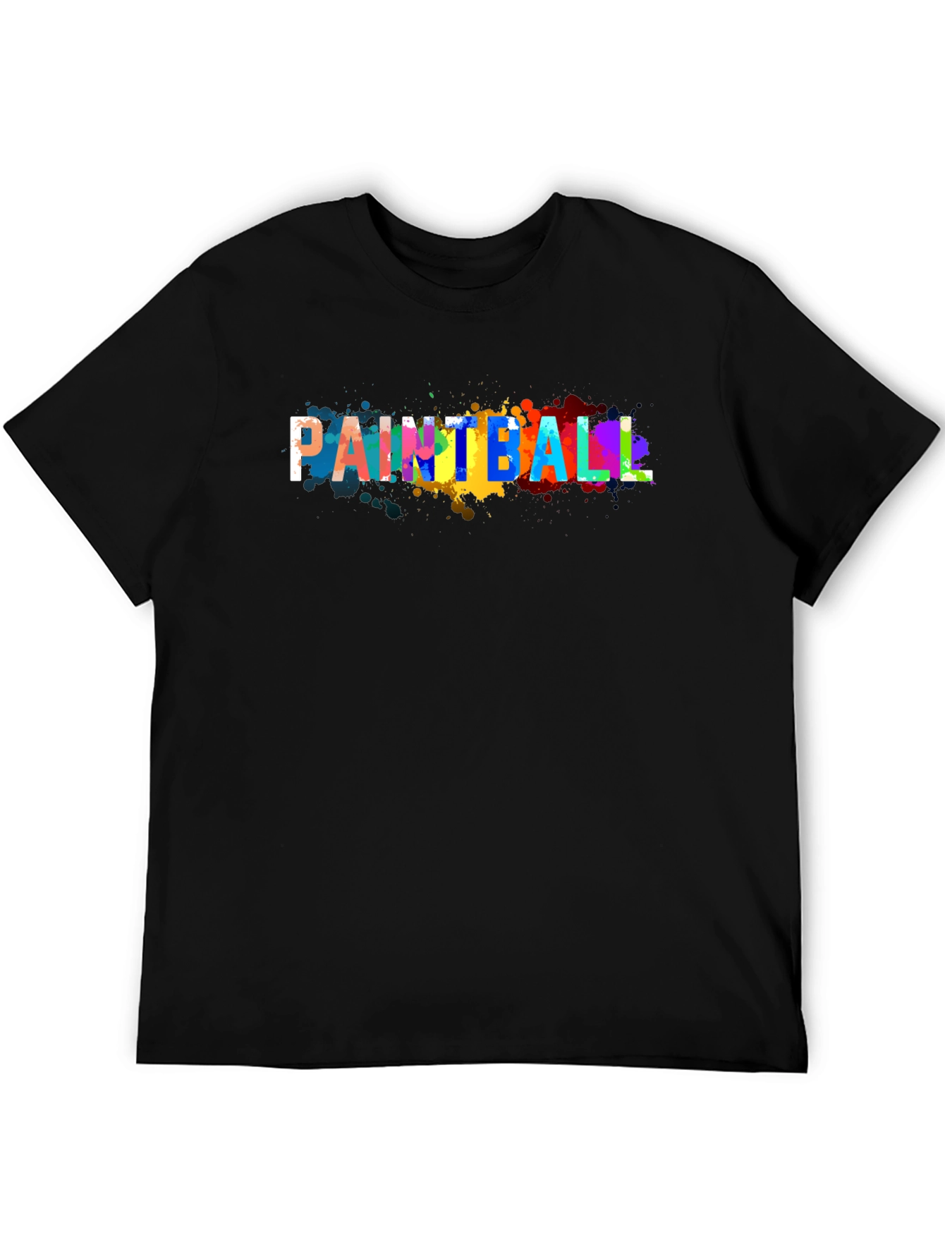 Black Paintball Splatter T-Shirt - Colorful Graphic Tee view 5