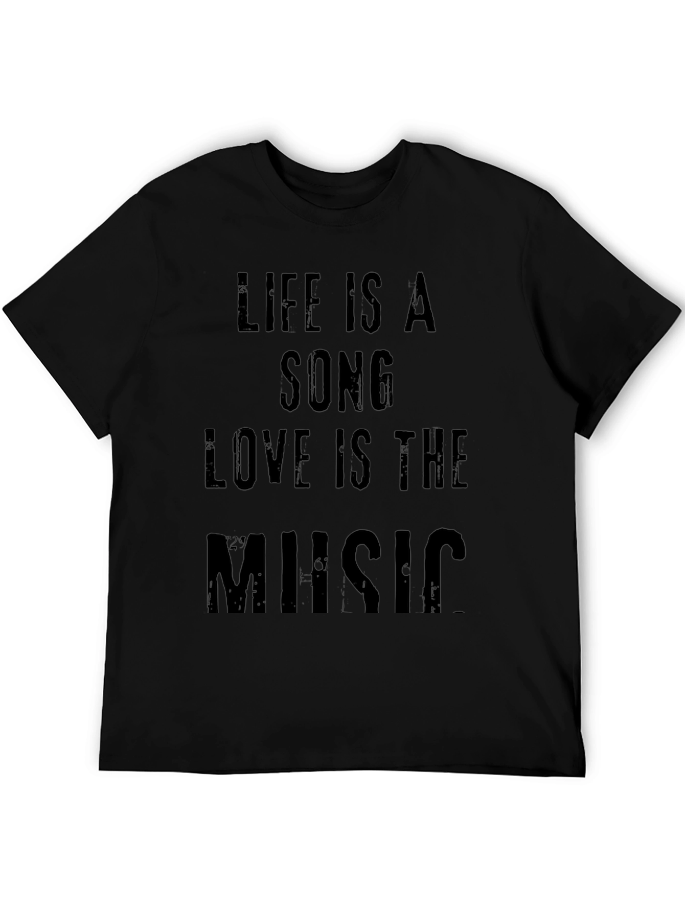 Life Is A Song Men's Black Graphic Tee - 5