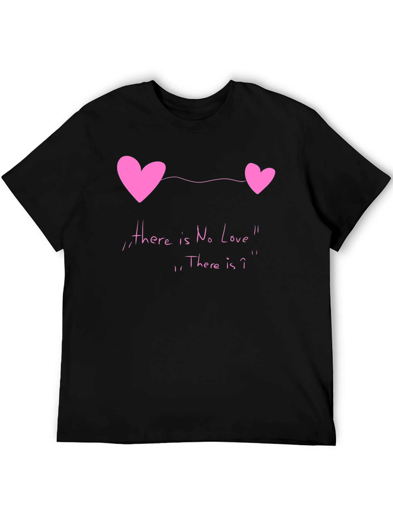 Black No Love Tee - Heart Graphic Novelty T-Shirt view 5