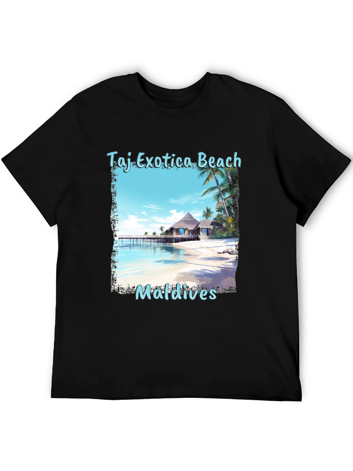 Black Taj Exotica Beach Maldives T-Shirt view 5