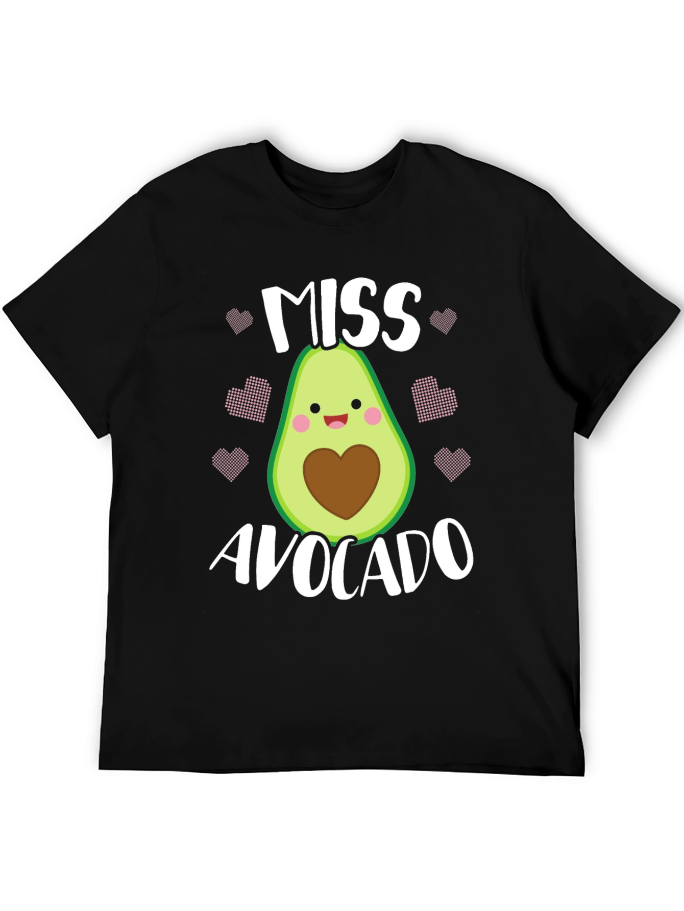 Black Miss Avocado T-Shirt - Cute Foodie Graphic Tee view 5