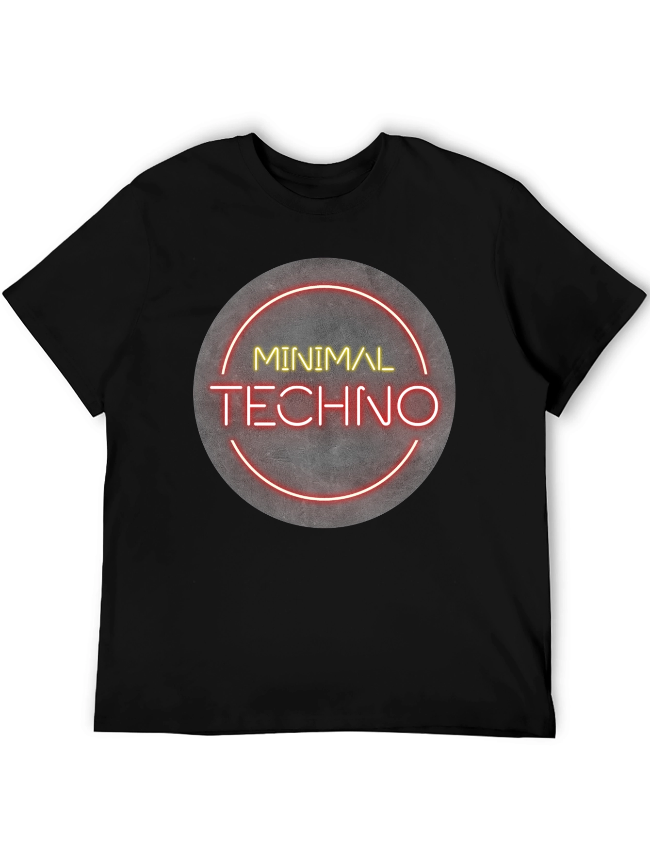 Black Minimal Techno Graphic Tee - Modern Music Shirt view 5