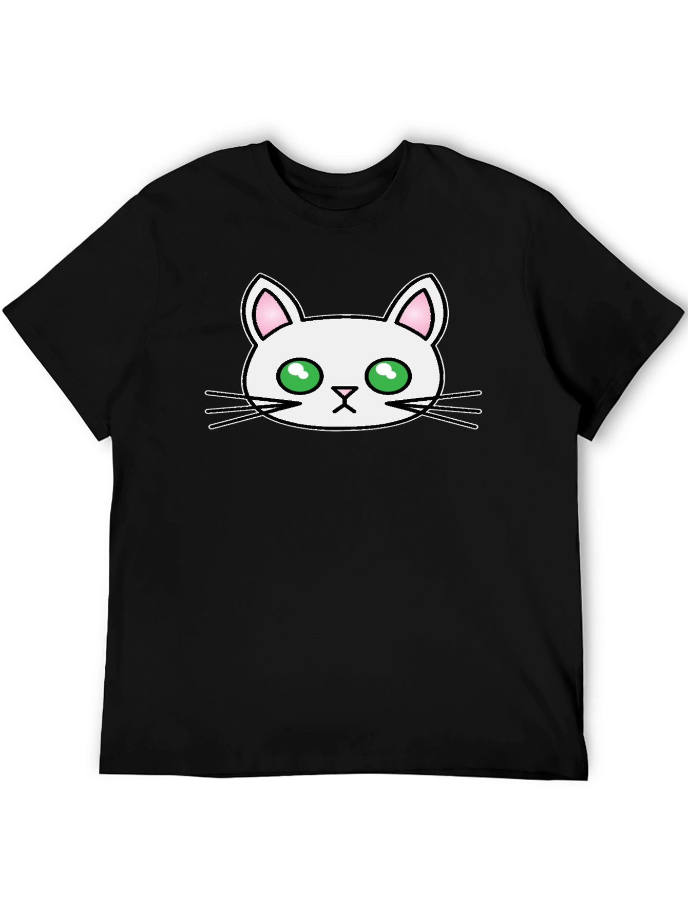 Black Cute Cat Graphic Tee - Men's Black T-Shirt view 5