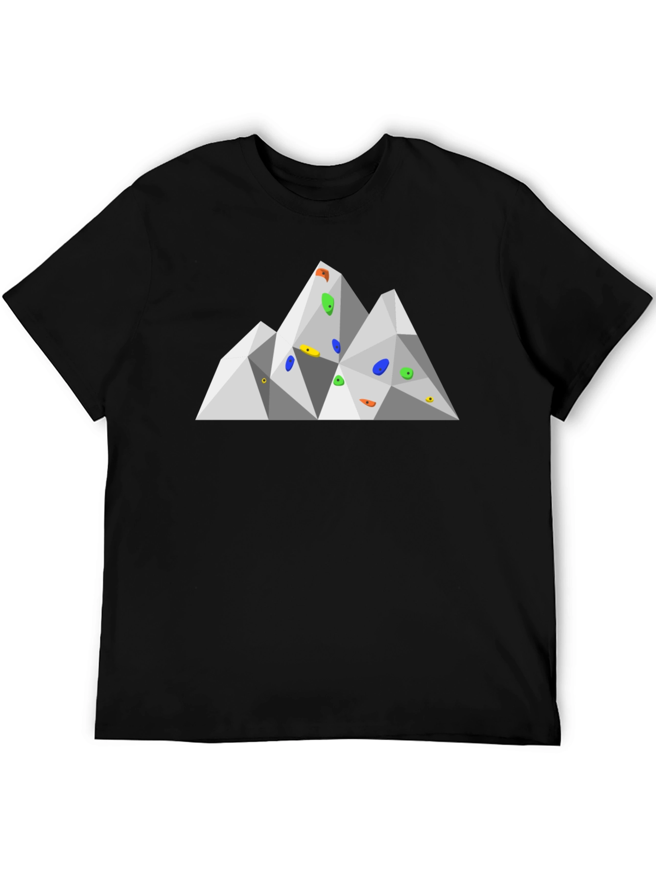 Black Geometric Mountain Climbing T-Shirt view 5