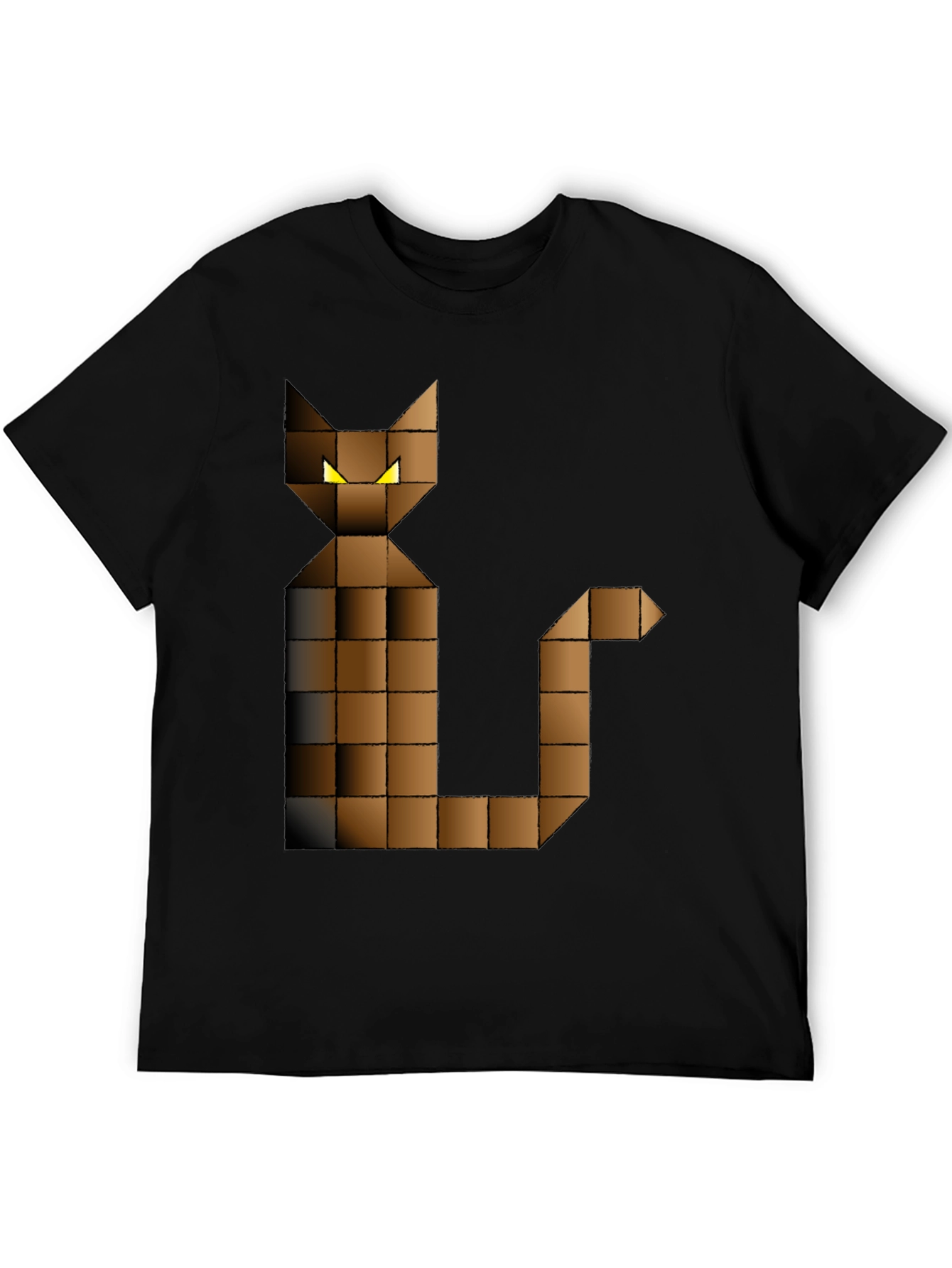 Black Pixel Cat Graphic Tee - Black Cotton Blend view 5