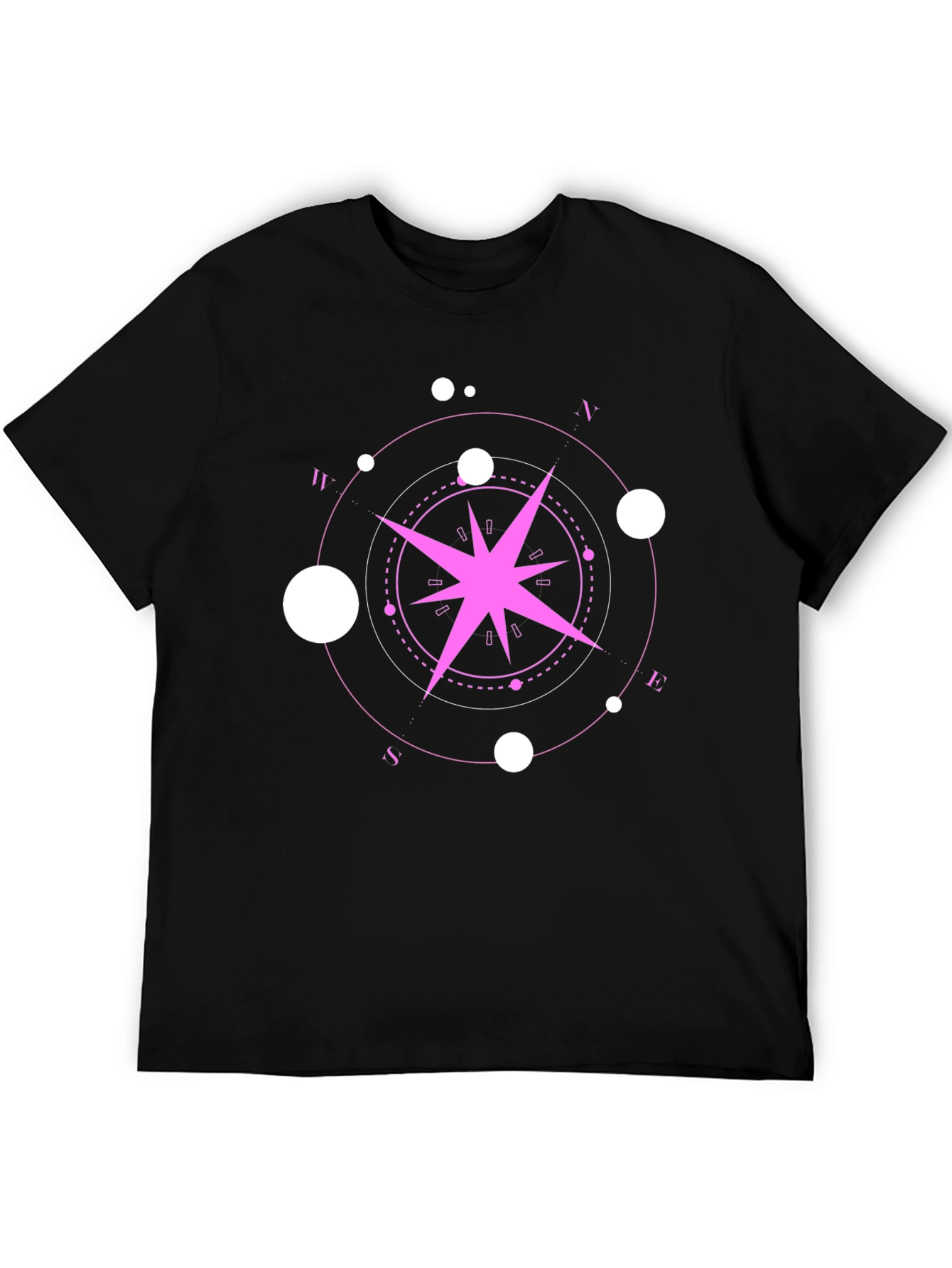 Black Compass Rose Graphic Tee - Black view 5