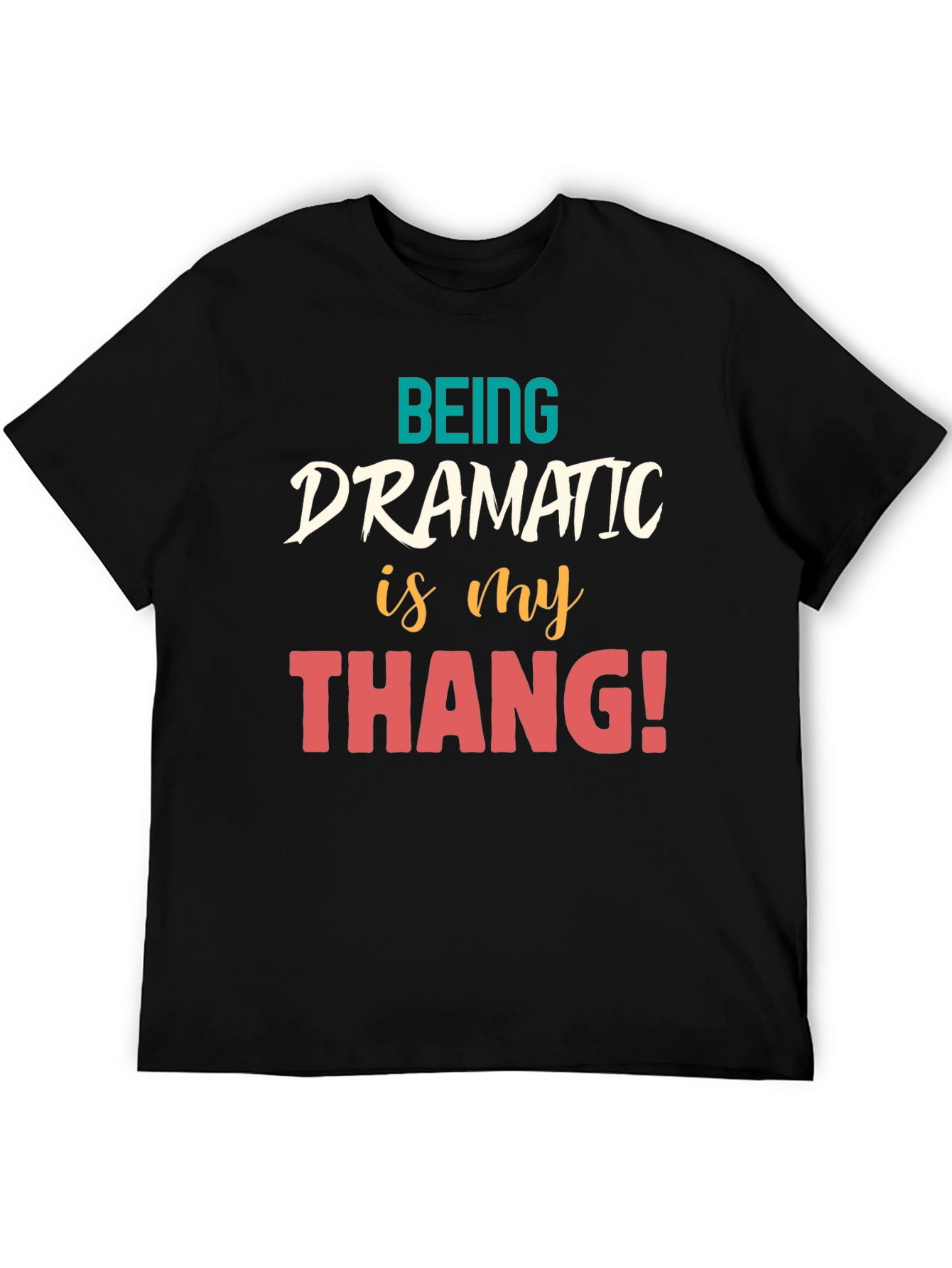Black Dramatic Thang Graphic Tee - Black view 5