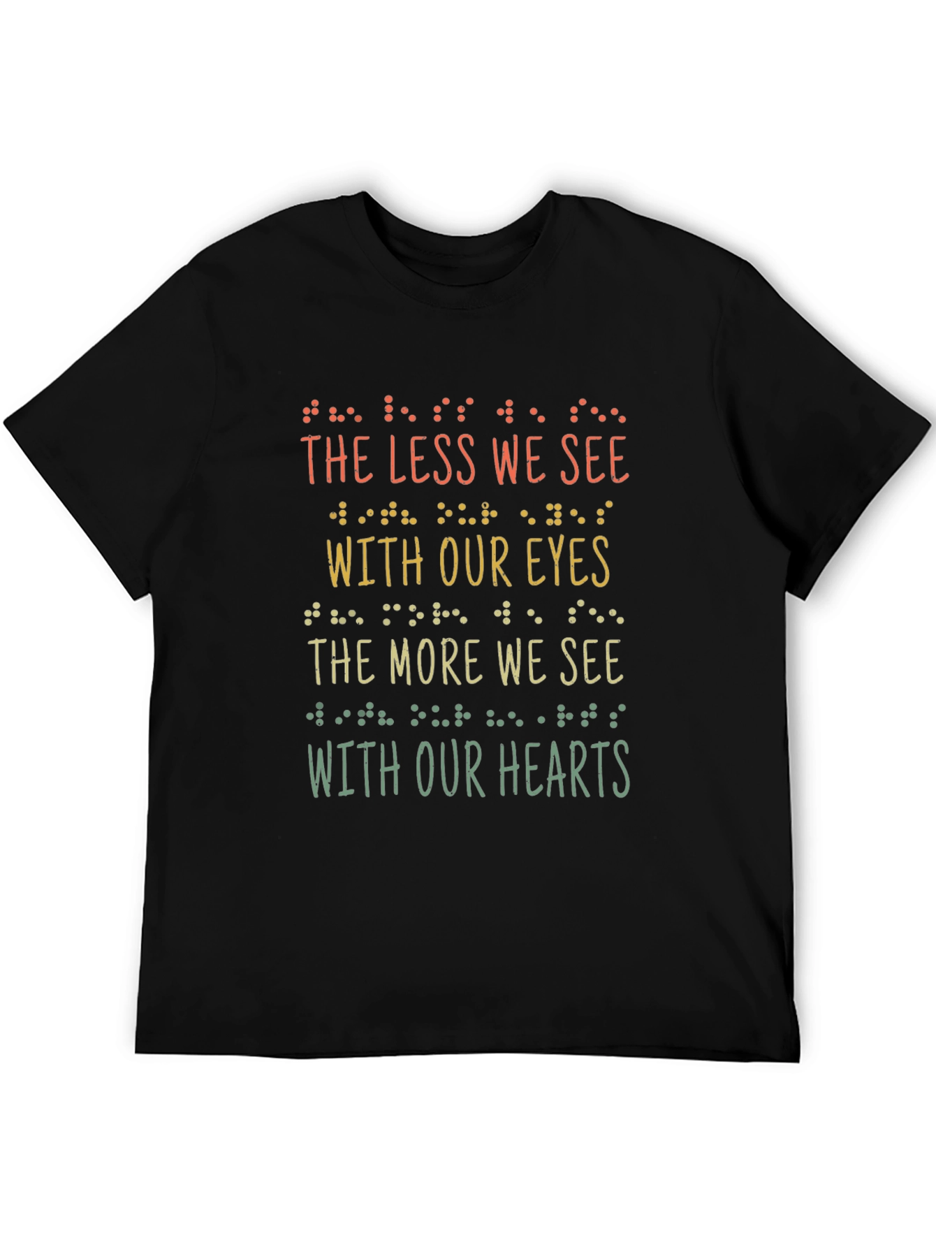 Black Inspirational Blindness Awareness T-Shirt view 5