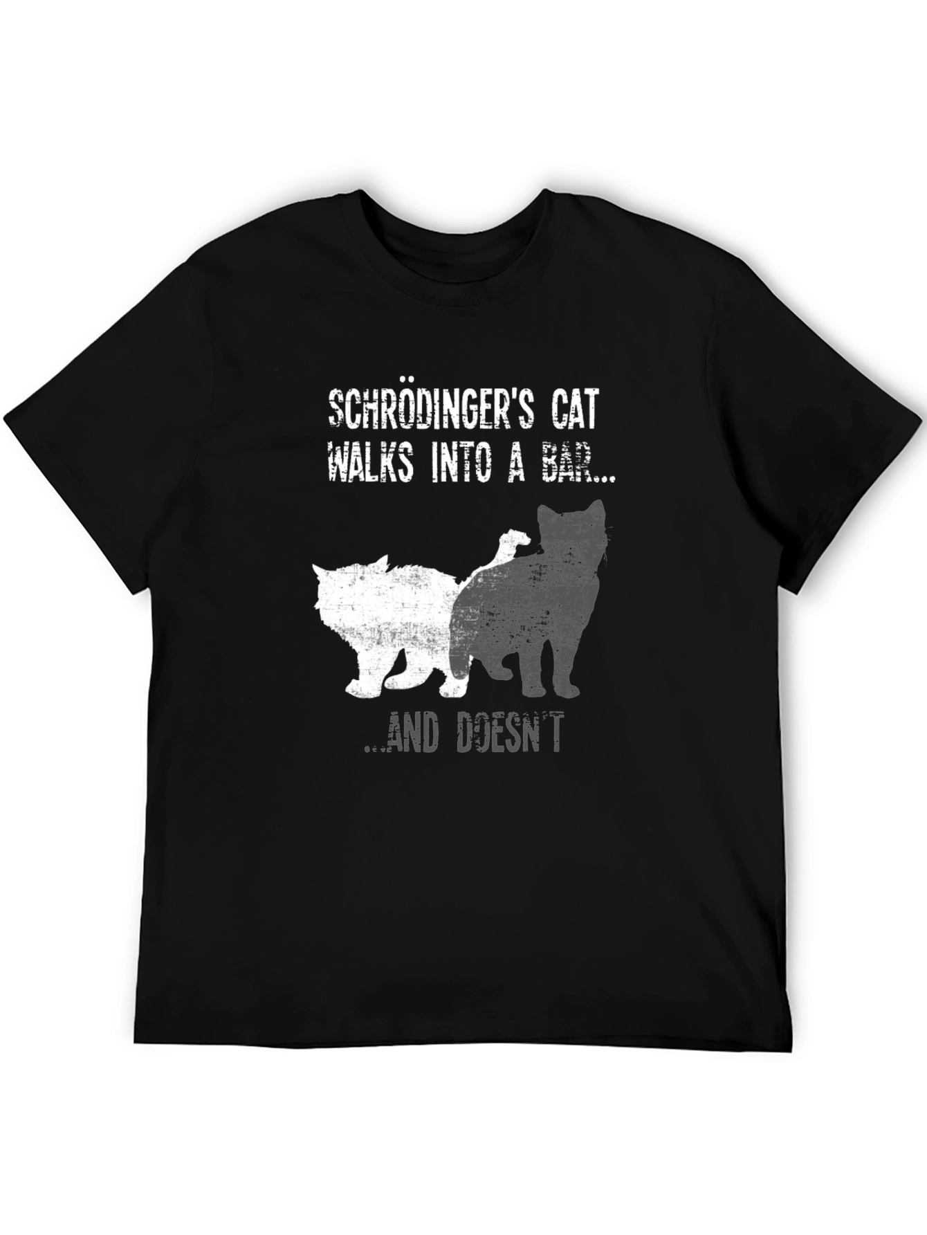 Black Schrödinger's Cat Novelty T-Shirt view 5