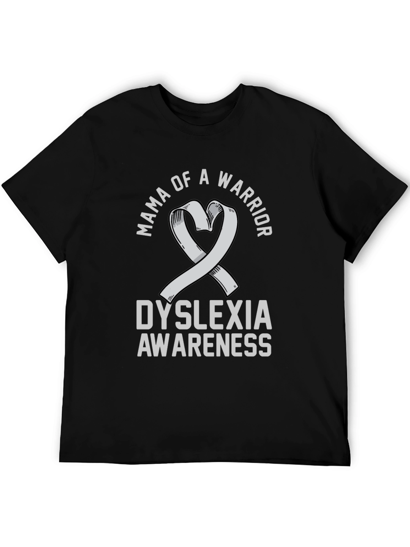 Black Mama of a Warrior Dyslexia Awareness T-Shirt view 5
