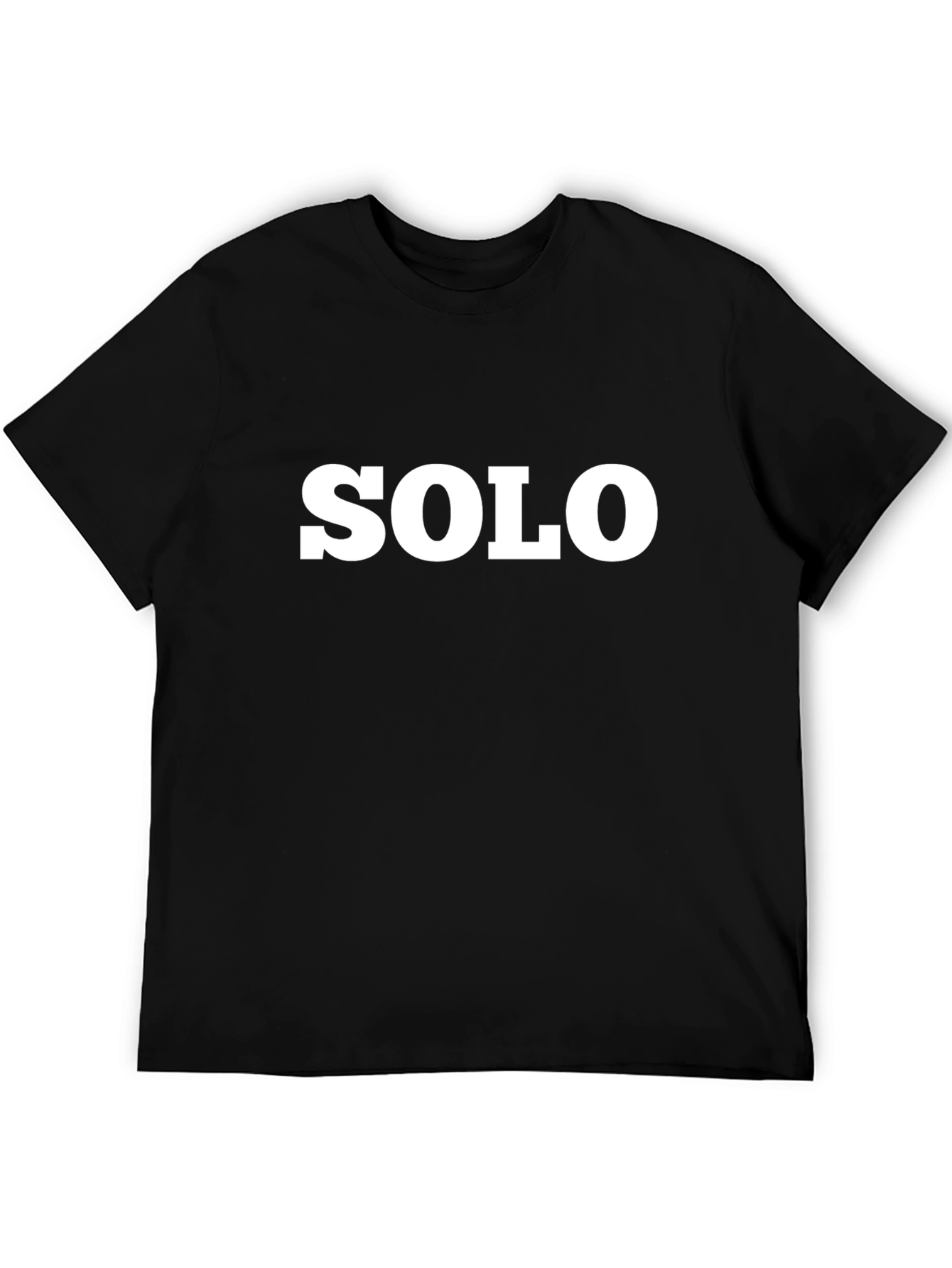 Black Solo Graphic Tee - Classic Black Cotton T-Shirt view 5